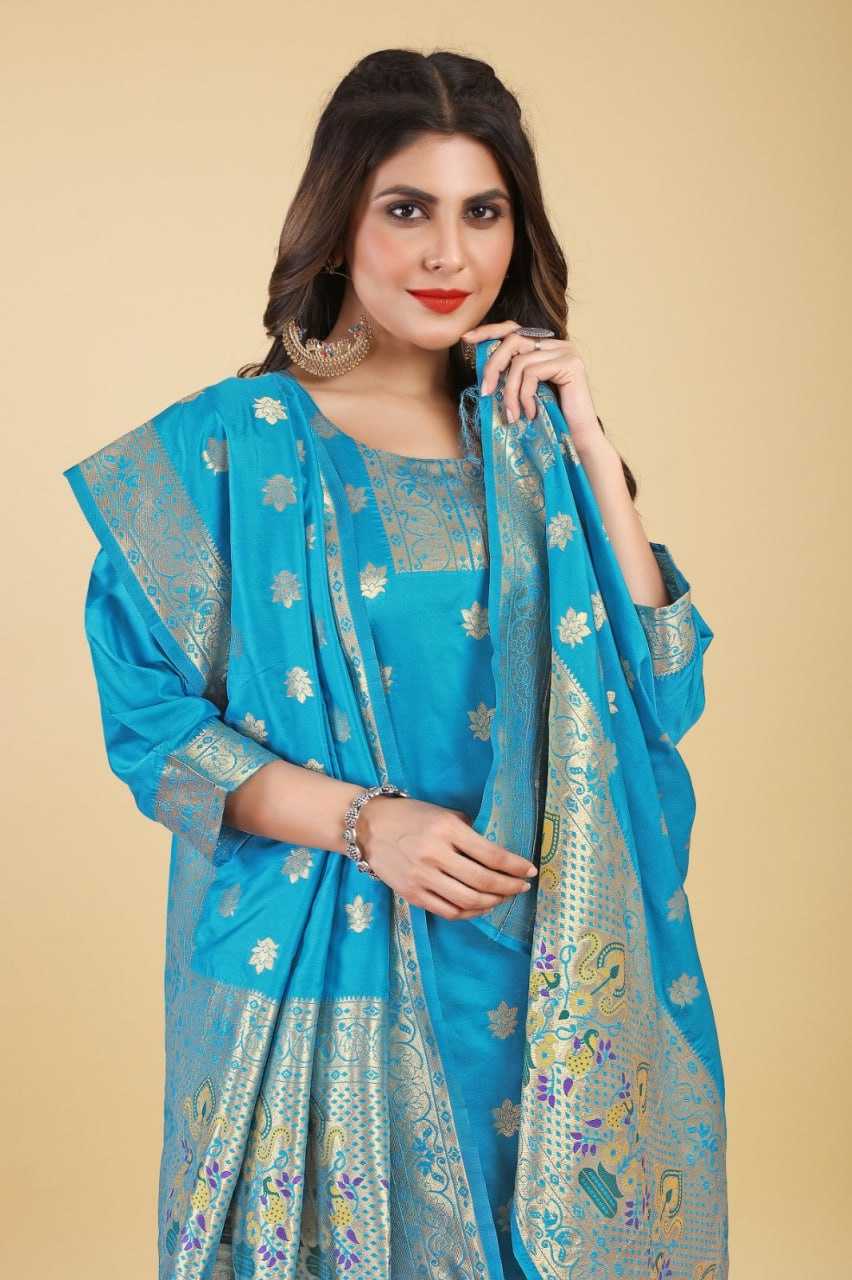 YNF SOFT SILK KESH217 HINA PAITHANI SUITS SUIT S DRESSES WHOLESALE UNSTITCHED SILK LADIES PRINTED SUITS MANUFACTURER