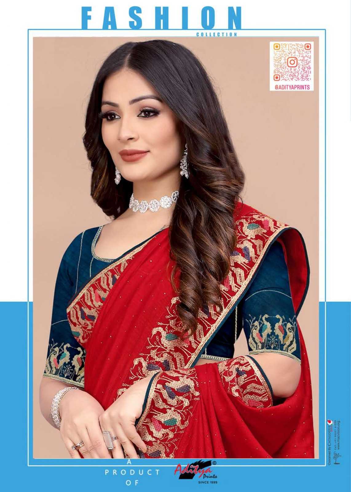 YNF SOFT VICHITRA ADITYA PRINTS KESH113 Aditya-09 CLOTHING BRANDS WHOLESALE SAREES MANUFACTURER