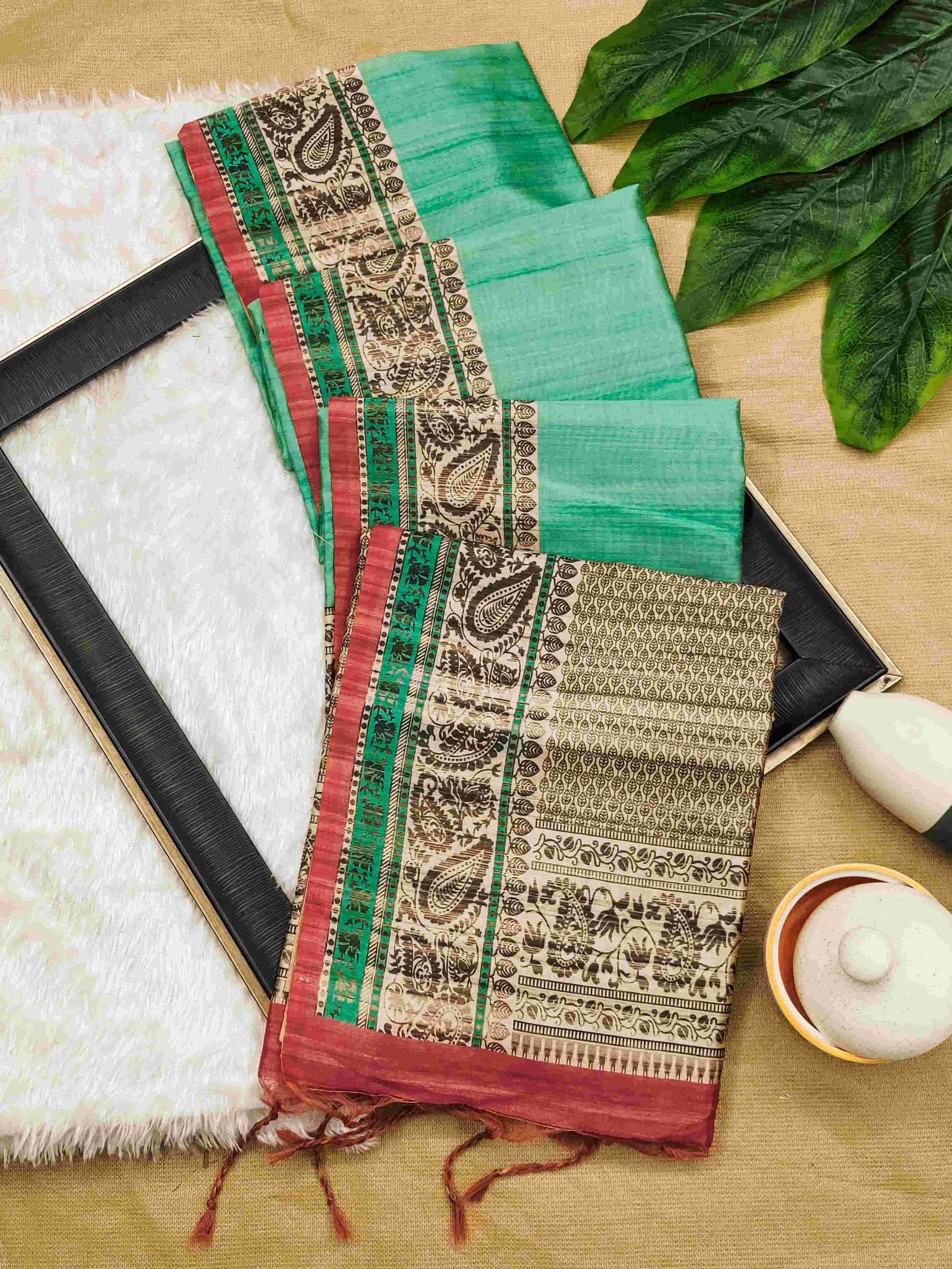 YNF TUSSAR SILK KESH165 RBN40 SILK SAREE WHOLESALE  TUSSAR HAND BLOCK TRADITIONAL SILK SAREE MANUFACTURER		