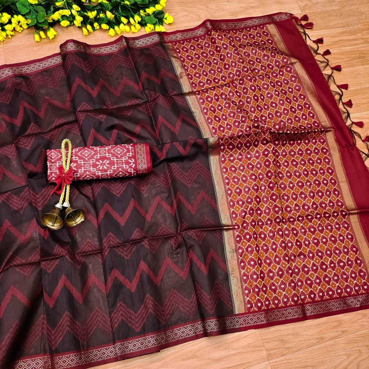 YNF TUSSAR SILK KESH171 YUKTI LERIYA SAREES WHOLESALE TRADITIONAL EMBROIDERED TUSSAR SILK SAREES MANUFACTURER