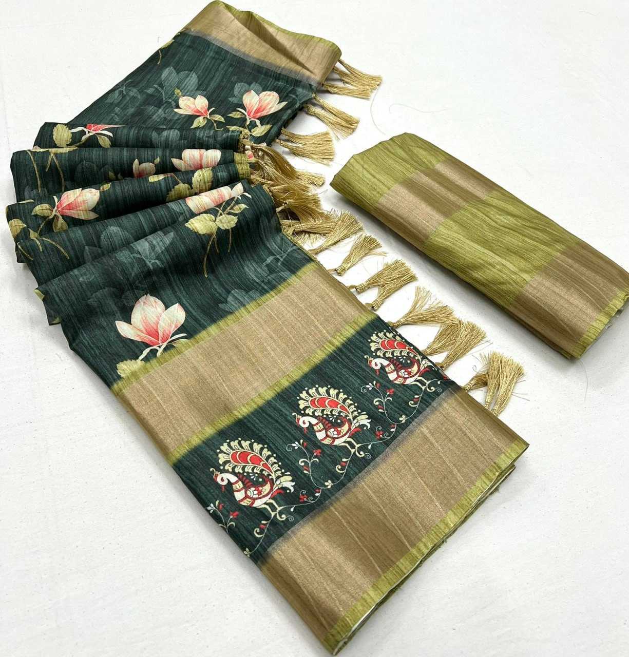 YNF TUSSAR SILK KESH267 RSJD10 SAREES WHOLESALE PRINTED EMBROIDERED TUSSAR SOFT SILK SAREES MANUFACTURER