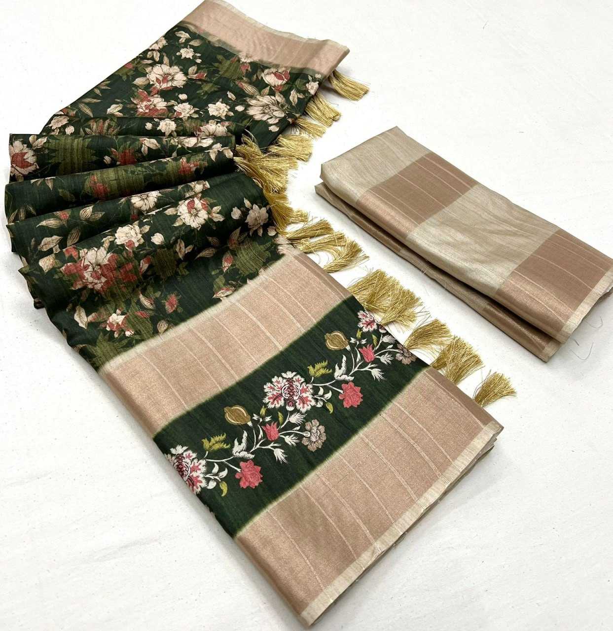 YNF TUSSAR SILK KESH267 RSJD10 SAREES WHOLESALE PRINTED EMBROIDERED TUSSAR SOFT SILK SAREES MANUFACTURER