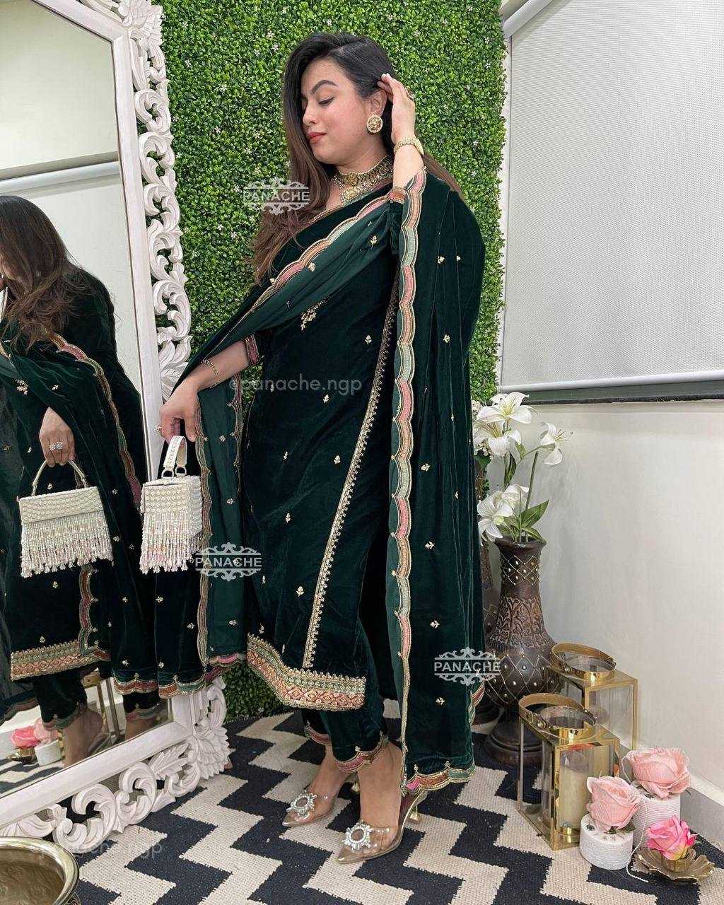 YNF VELVET RIN1411894A SUITS & DRESSES WHOLESAL PAKISTANI EMBROIDERY VELVET EID COLLECTIONS SUITS MANUFACTURE