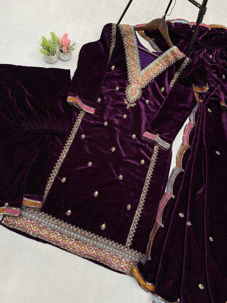 YNF VELVET RIN1411894A SUITS & DRESSES WHOLESAL PAKISTANI EMBROIDERY VELVET EID COLLECTIONS SUITS MANUFACTURE