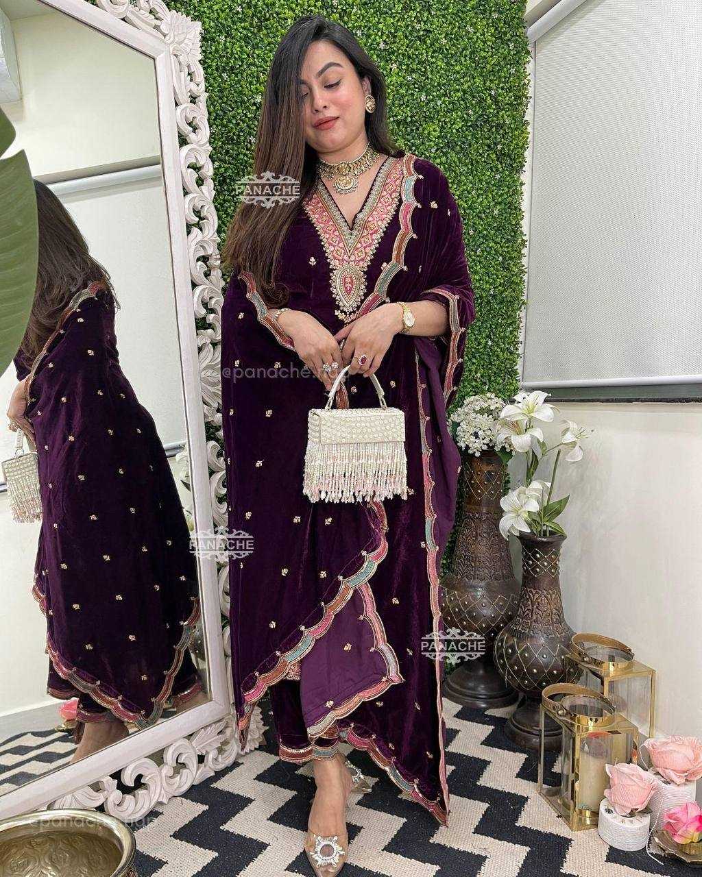 YNF VELVET RIN1411894A SUITS & DRESSES WHOLESAL PAKISTANI EMBROIDERY VELVET EID COLLECTIONS SUITS MANUFACTURE