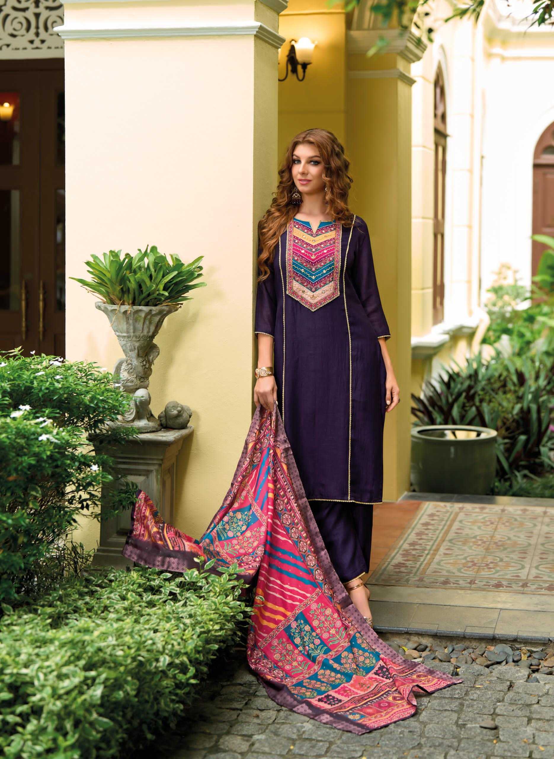 YNF VICHITRA SILK LADY LEELA KESH236 ZEENAT CLOTHING BRANDS WHOLESALE SUITS MANUFACTURER