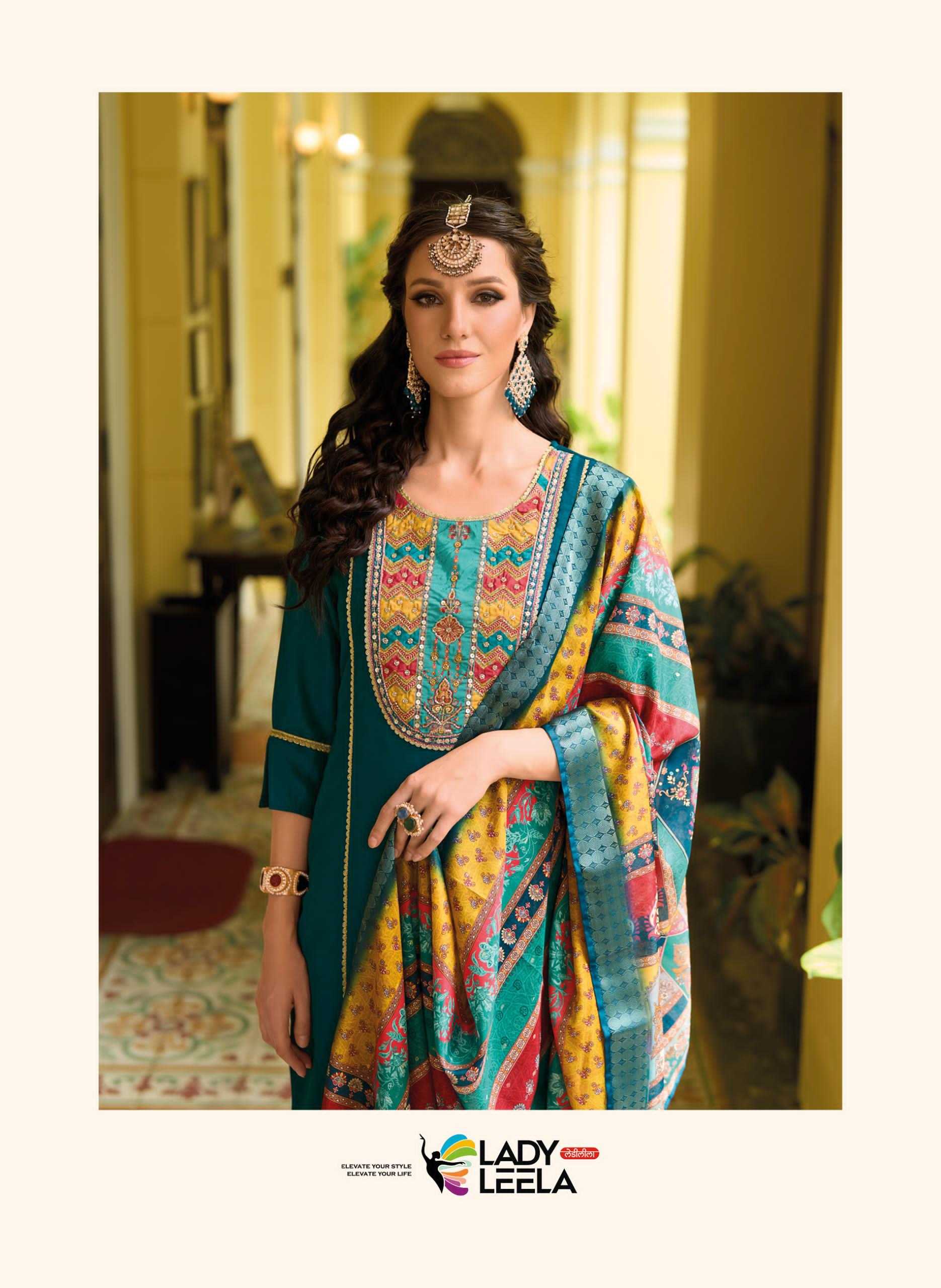 YNF VICHITRA SILK LADY LEELA KESH236 ZEENAT CLOTHING BRANDS WHOLESALE SUITS MANUFACTURER