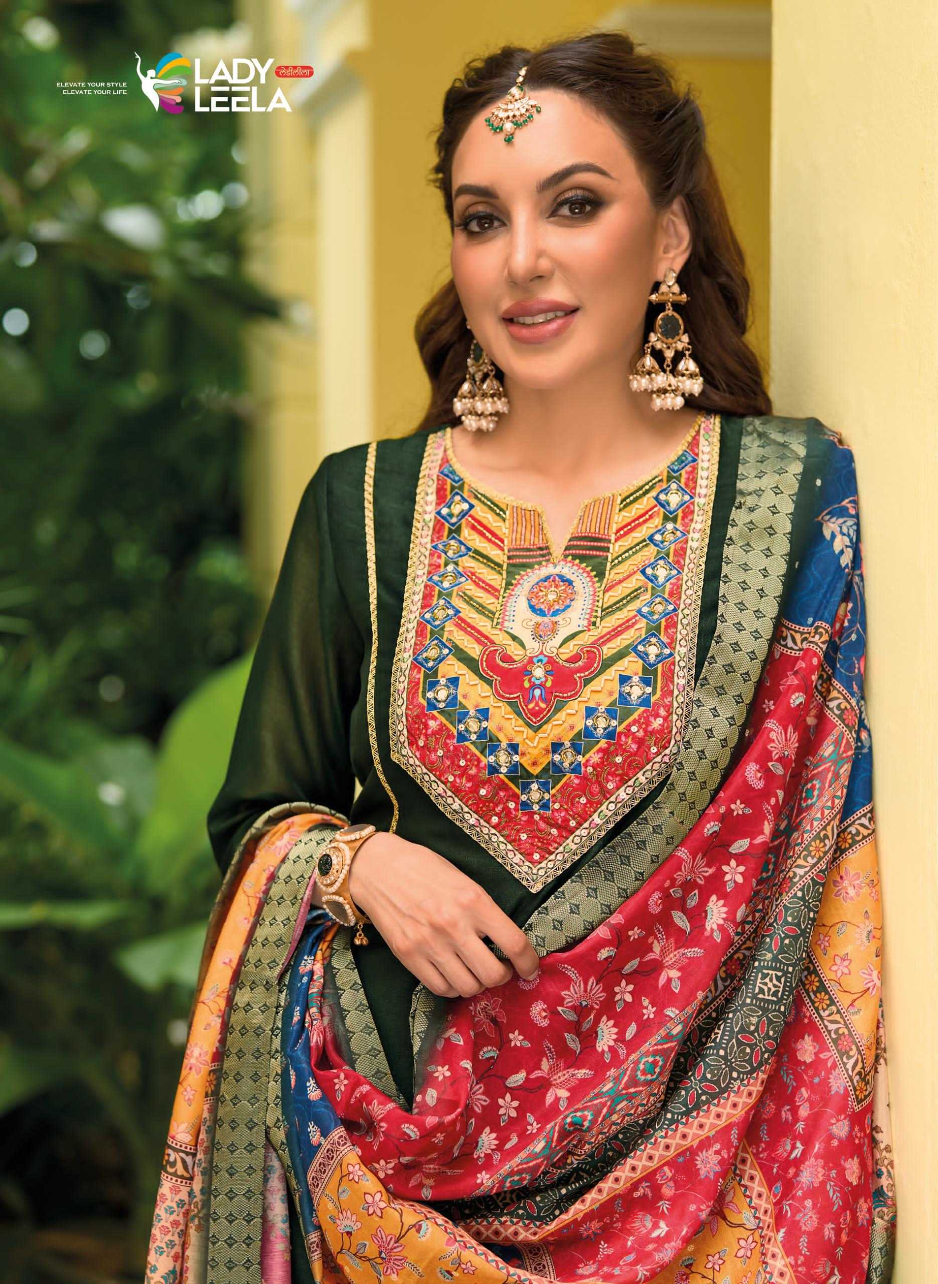 YNF VICHITRA SILK LADY LEELA KESH236 ZEENAT CLOTHING BRANDS WHOLESALE SUITS MANUFACTURER