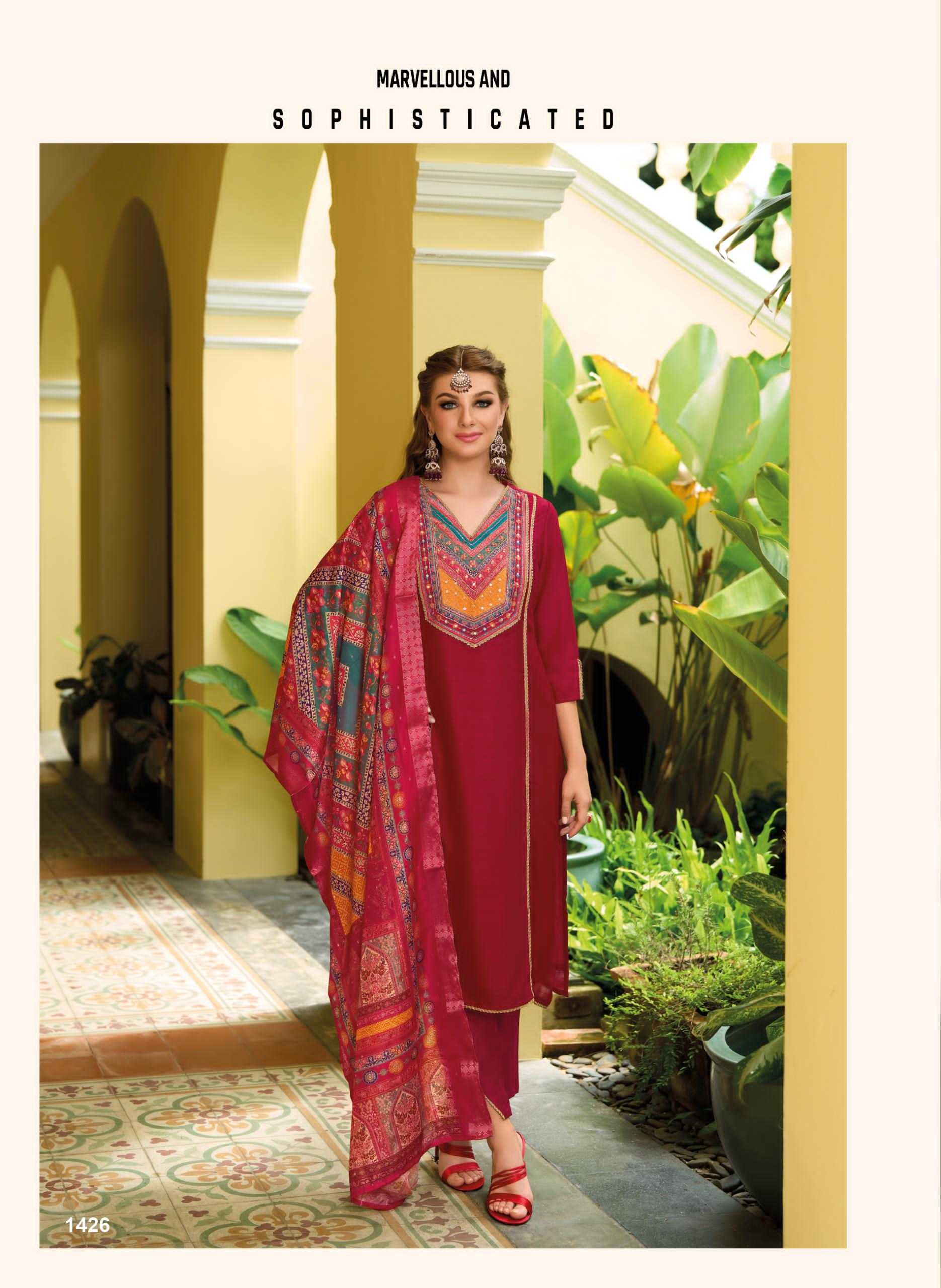 YNF VICHITRA SILK LADY LEELA KESH236 ZEENAT CLOTHING BRANDS WHOLESALE SUITS MANUFACTURER