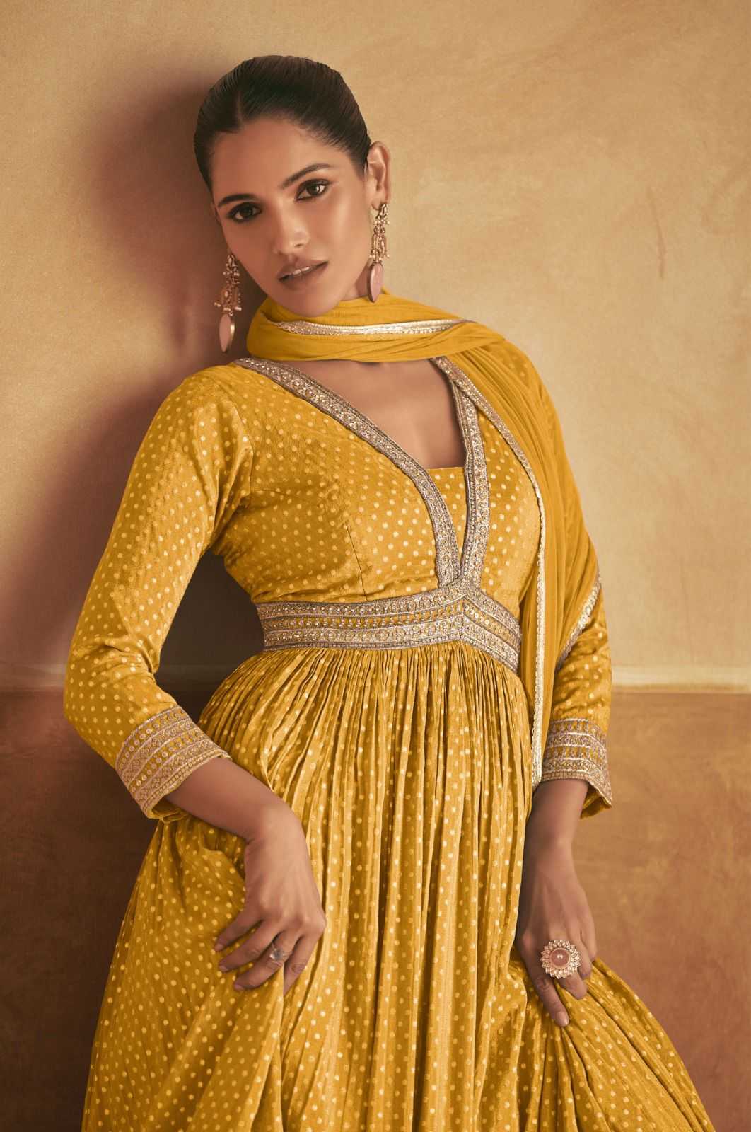 YNF VISCOSE GULKAYRA KESH235 ROOPAL CLOTHING BRANDS WHOLESALE GOWN MANUFACTURER