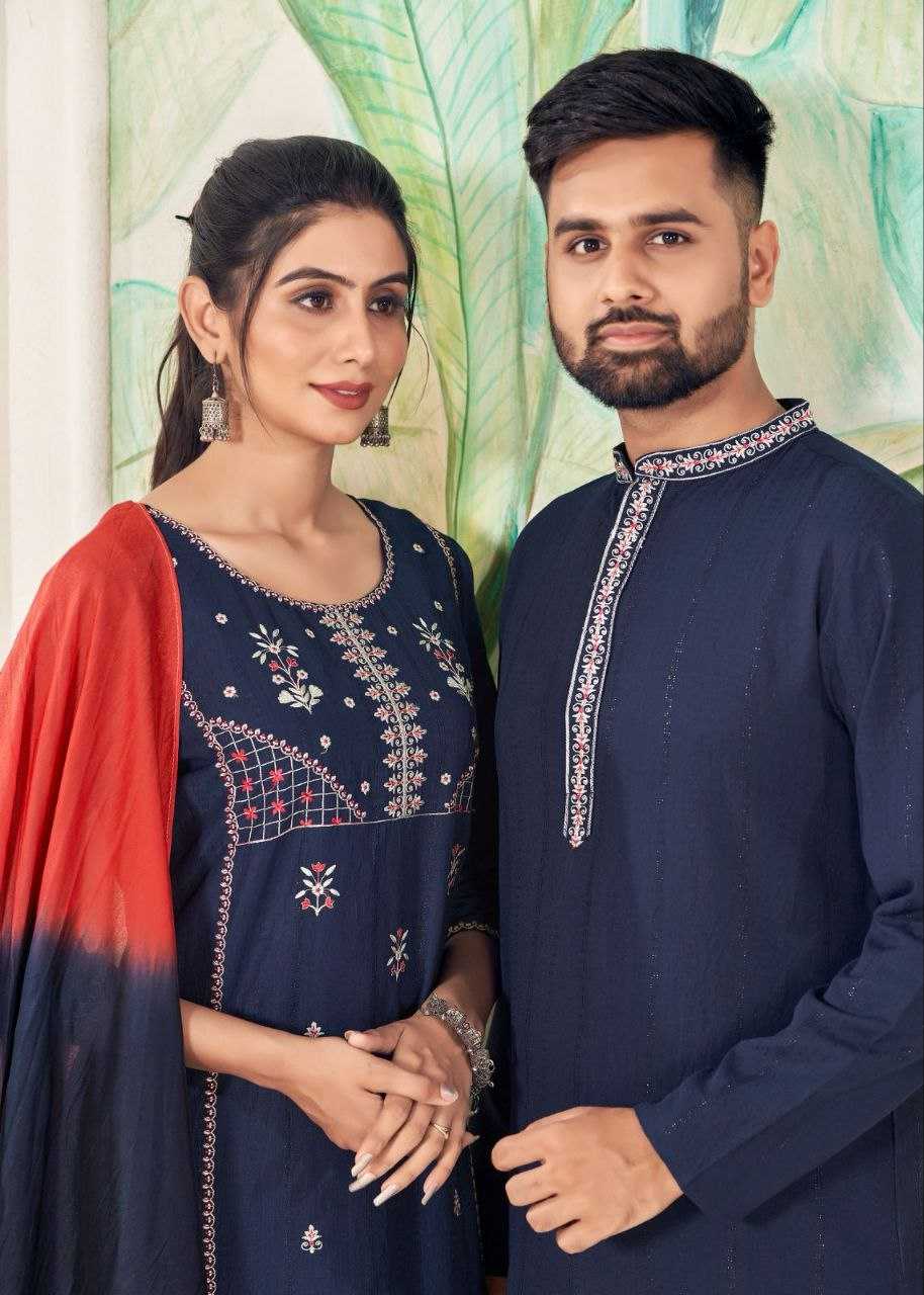 YNF VISCOSE KESH246 Soul Mates COUPLE WEAR WHOLESALE MENS KURTA PAYJAM & FEMALE KURTIS BOTTOM MANUFACTURER