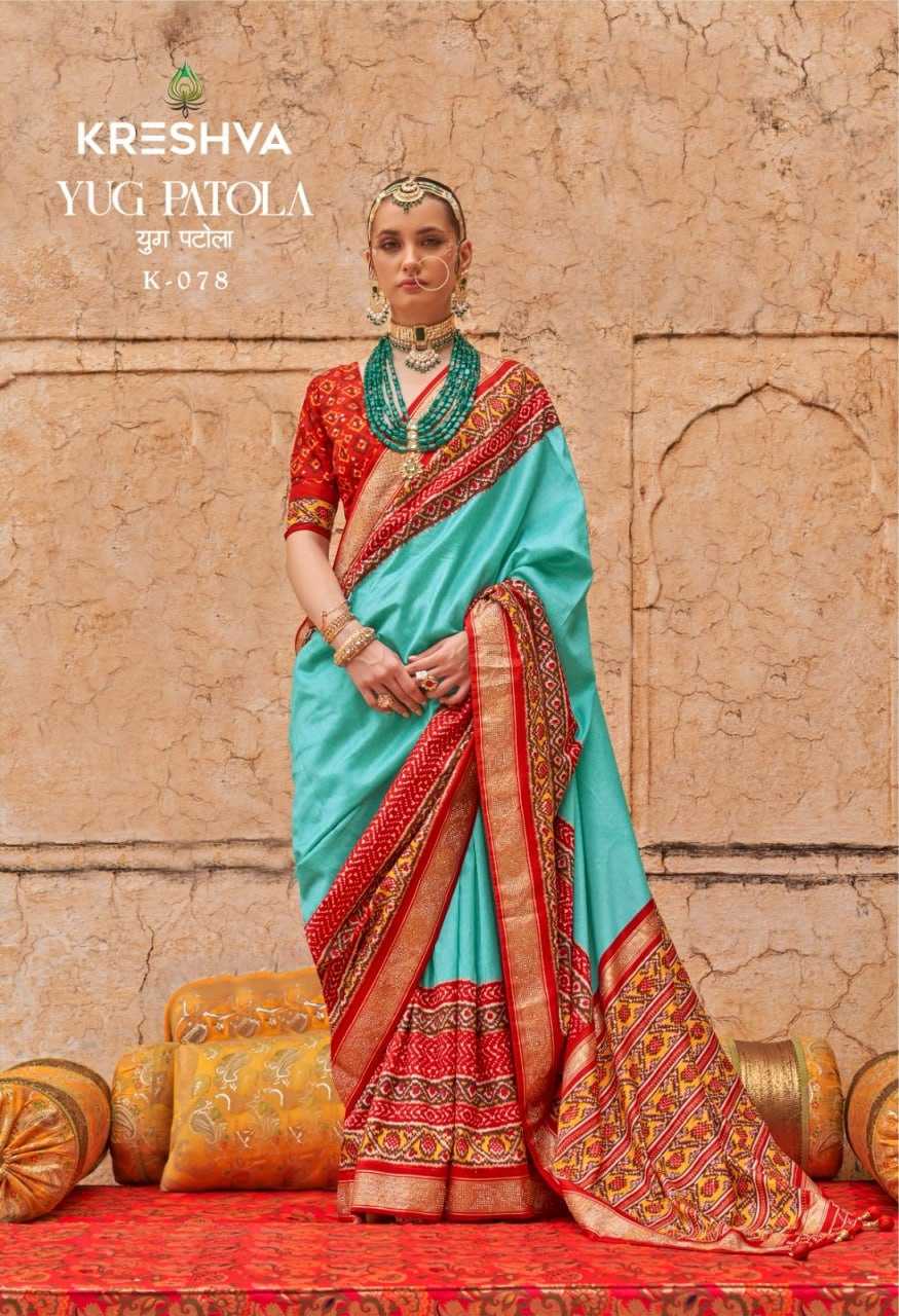 YNF VISCOSE KRESHVA KESH113  Yug Patola CLOTHING BRANDS WHOLESALE SAREES MANUFACTURER