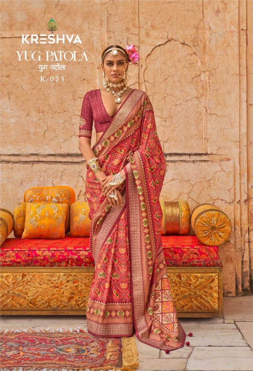 YNF VISCOSE KRESHVA KESH113  Yug Patola CLOTHING BRANDS WHOLESALE SAREES MANUFACTURER