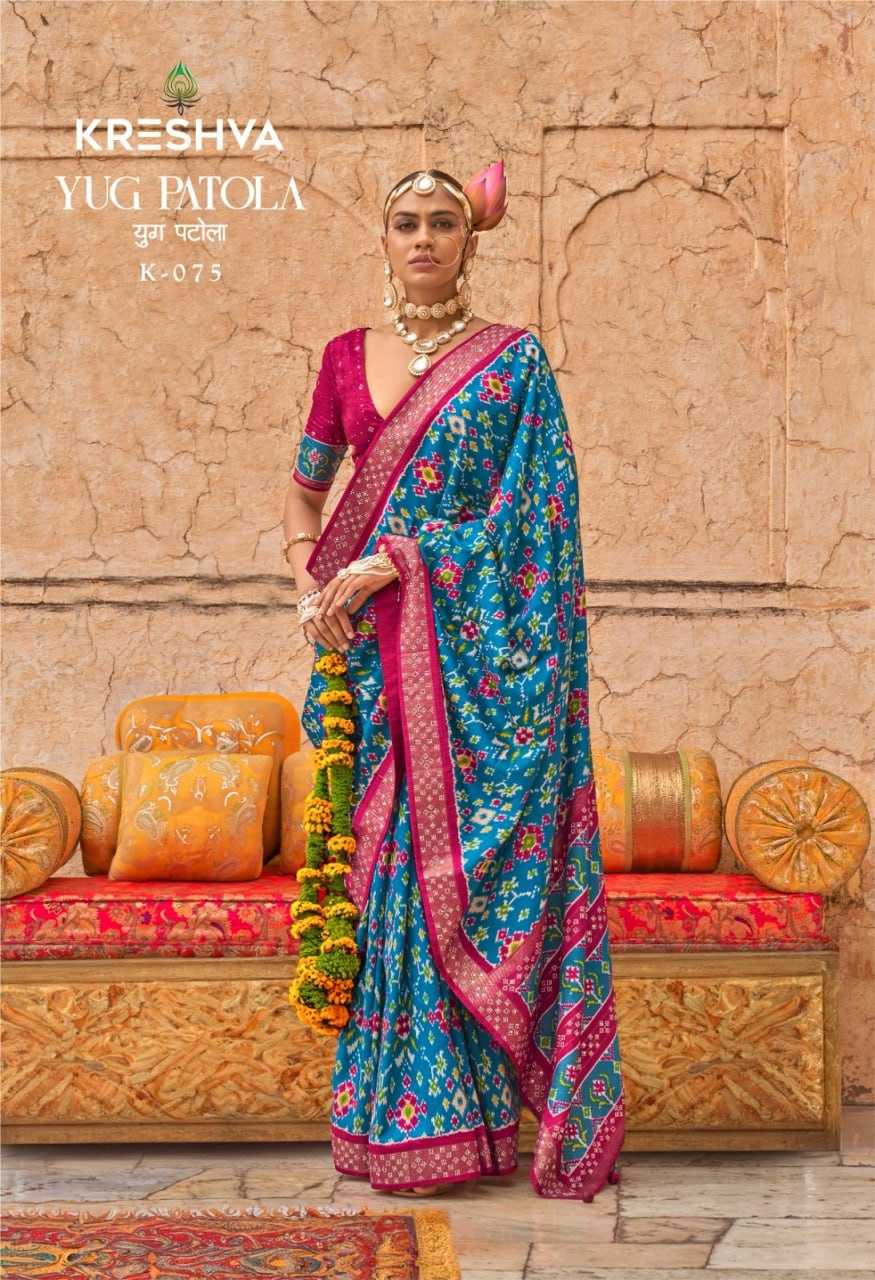 YNF VISCOSE KRESHVA KESH113  Yug Patola CLOTHING BRANDS WHOLESALE SAREES MANUFACTURER