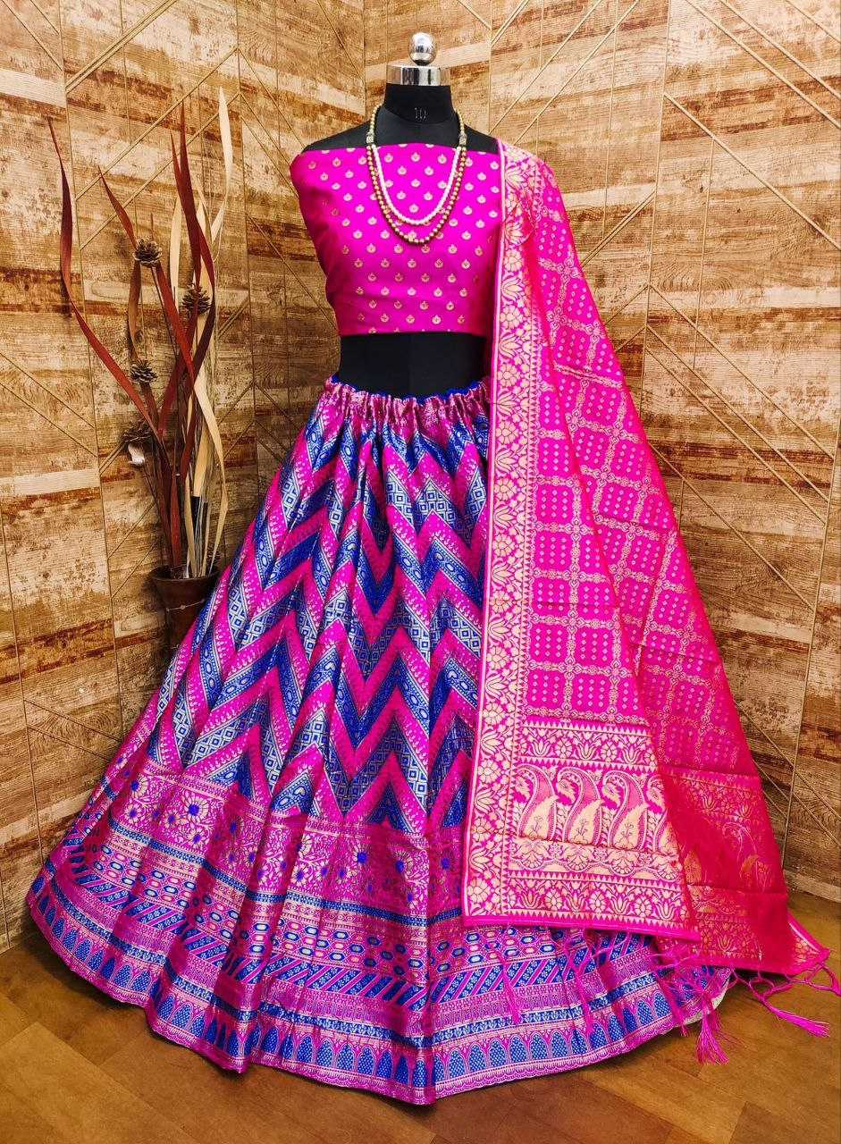 YNF BROCADE KESH383 02 LEHENGA WHOLESALE DESIGNER BRIDAL SILK LEHENGAS MANUAFCTURER 