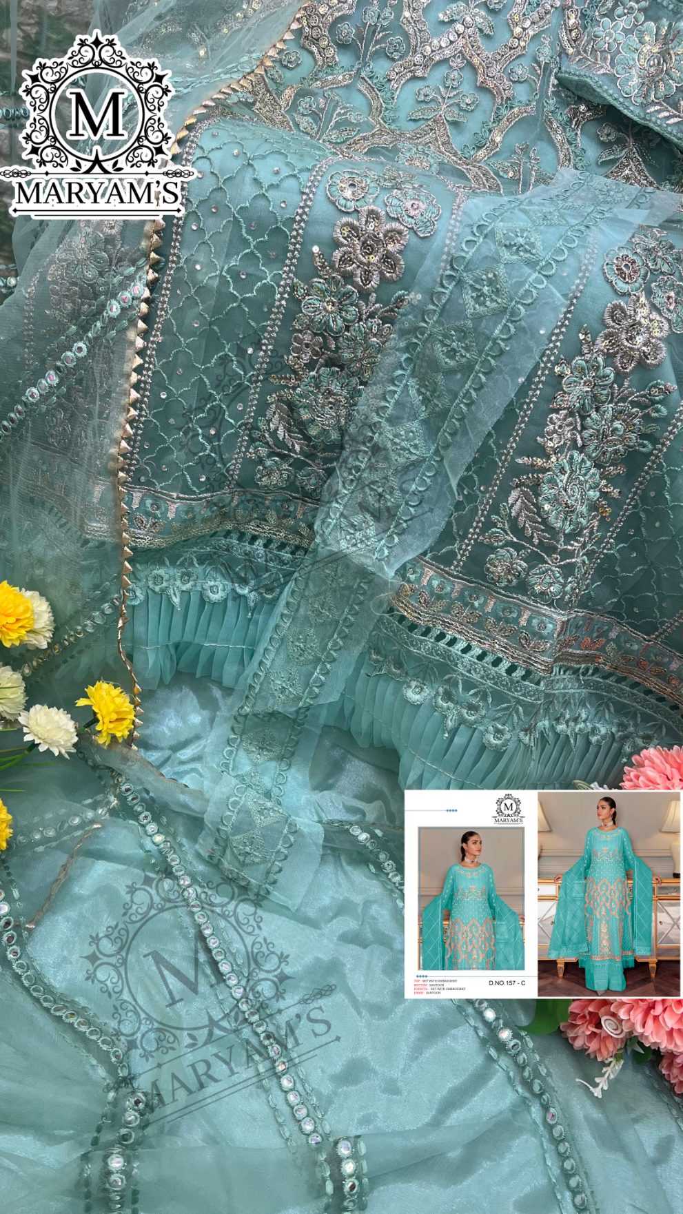 Ynf Butterfly Net RIN129 157 Suits & Dresses Wholesale Embroidery Suits Party wear suits Net Suit Manufacturer