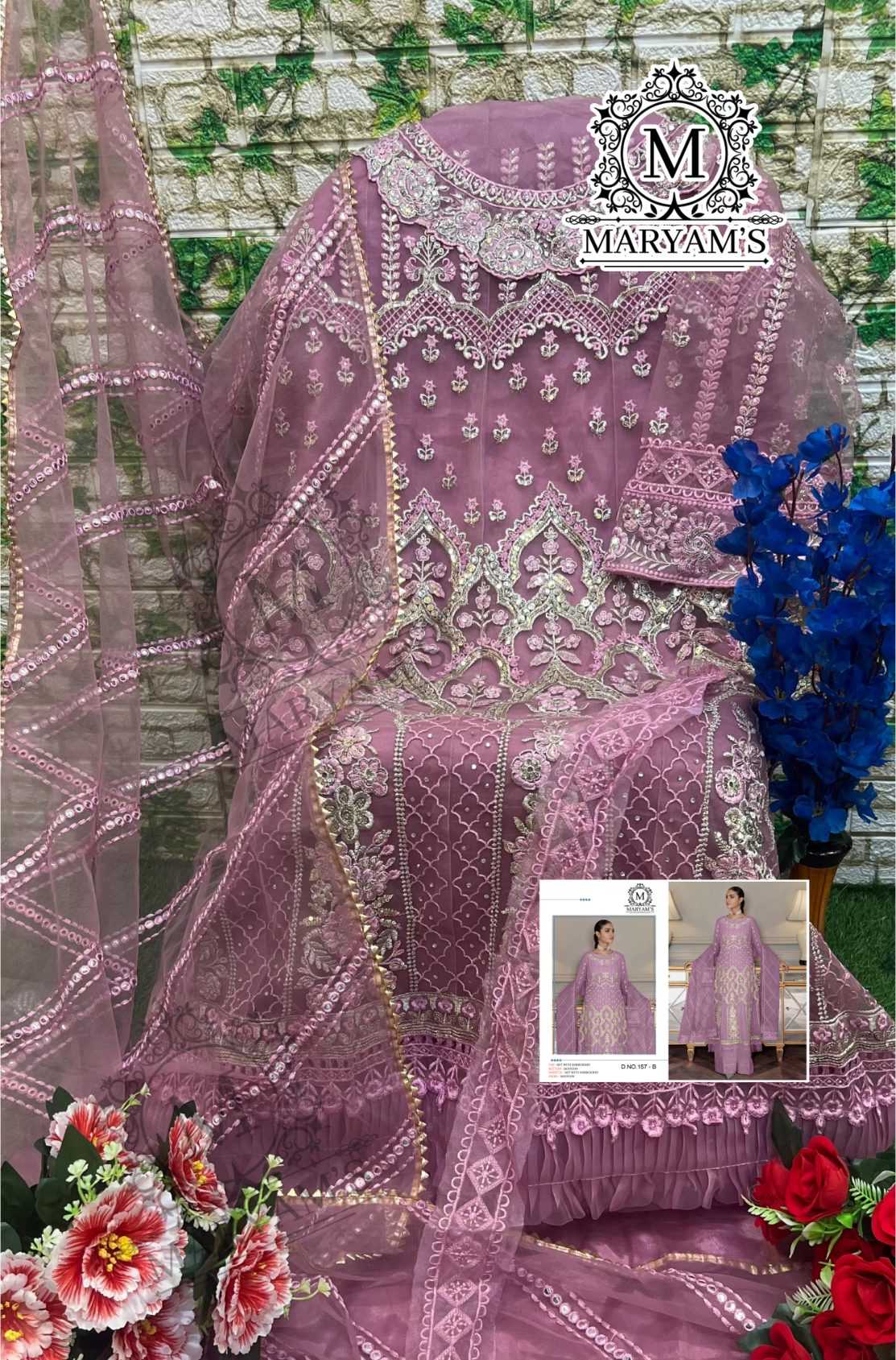 Ynf Butterfly Net RIN129 157 Suits & Dresses Wholesale Embroidery Suits Party wear suits Net Suit Manufacturer