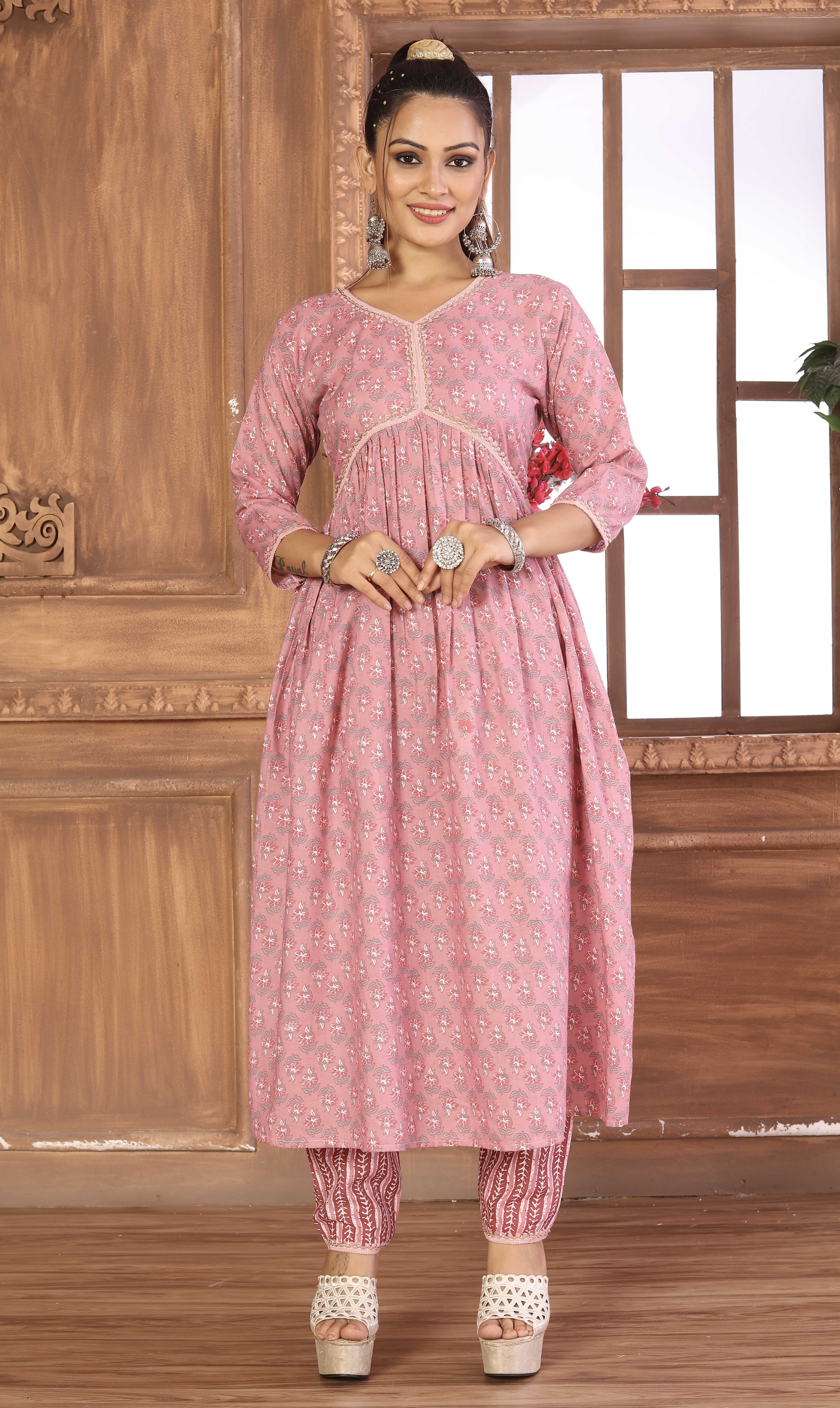 YNF CAMBRIC COTTON KESH399 4002 KURTI WHOLESALE KURTI WITH PALAZZO COTTON PARTY WEAR KURTI MANUFACTURER