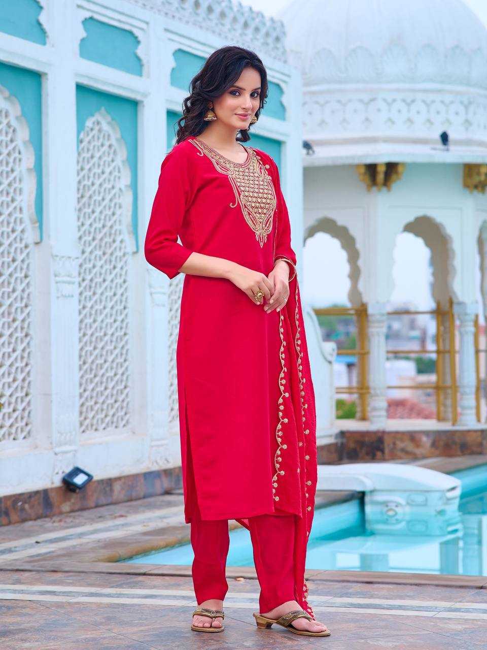 YNF CHANDERI KESH396 103 SUIT WHOLESALE CHANDERI EMBROIDERY LADIES SUIT MANUFACTURER