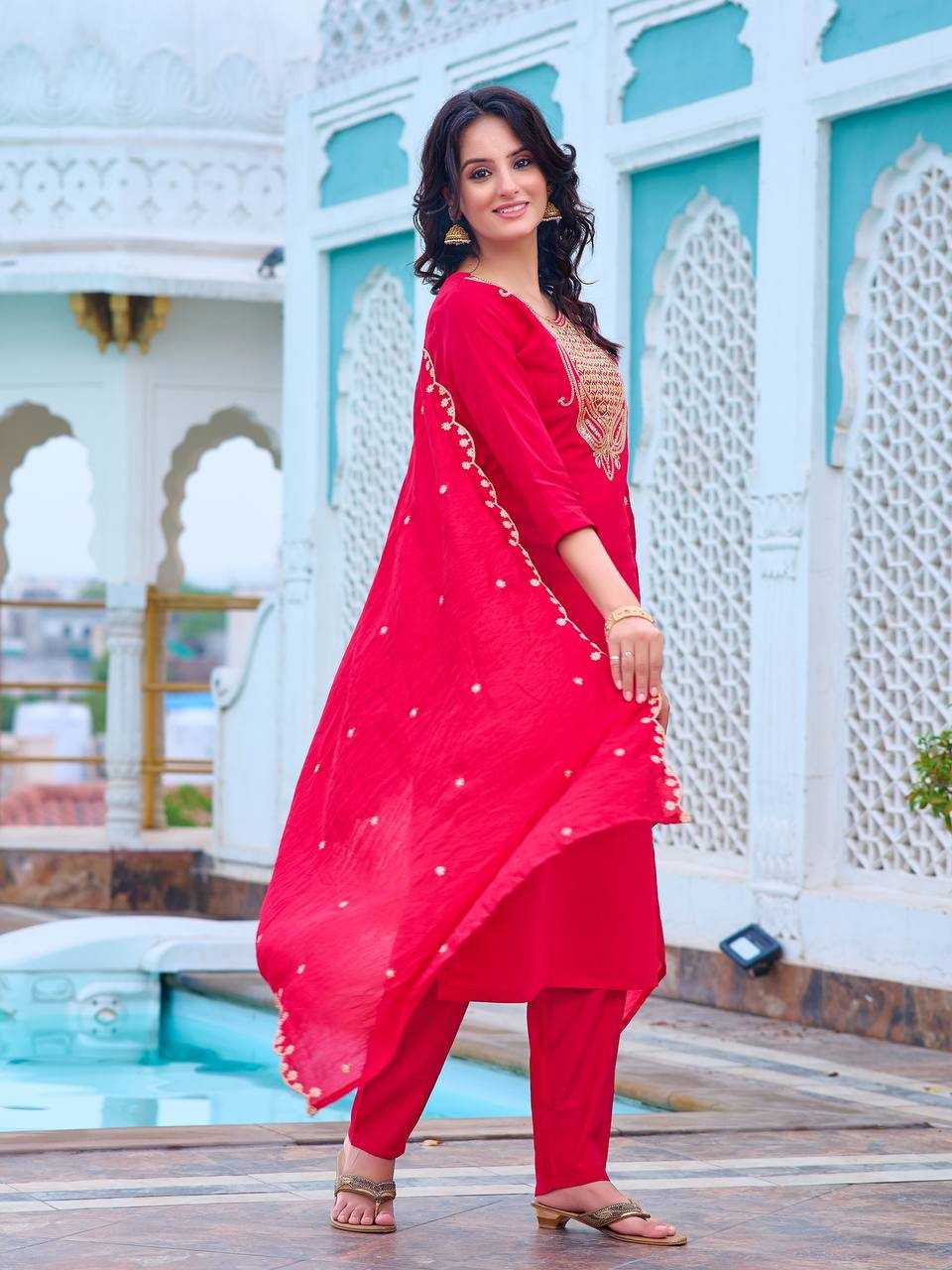 YNF CHANDERI KESH396 103 SUIT WHOLESALE CHANDERI EMBROIDERY LADIES SUIT MANUFACTURER