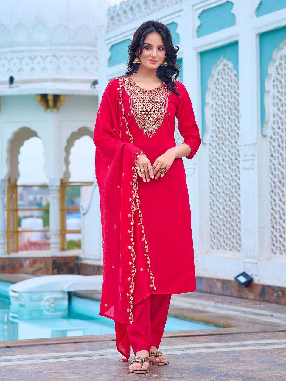 YNF CHANDERI KESH396 103 SUIT WHOLESALE CHANDERI EMBROIDERY LADIES SUIT MANUFACTURER