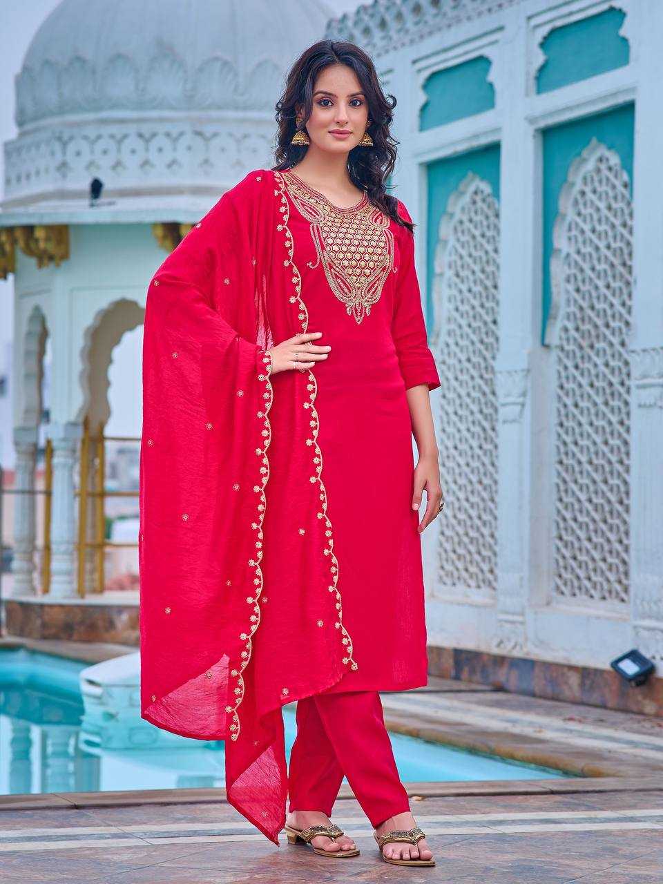 YNF CHANDERI KESH396 103 SUIT WHOLESALE CHANDERI EMBROIDERY LADIES SUIT MANUFACTURER