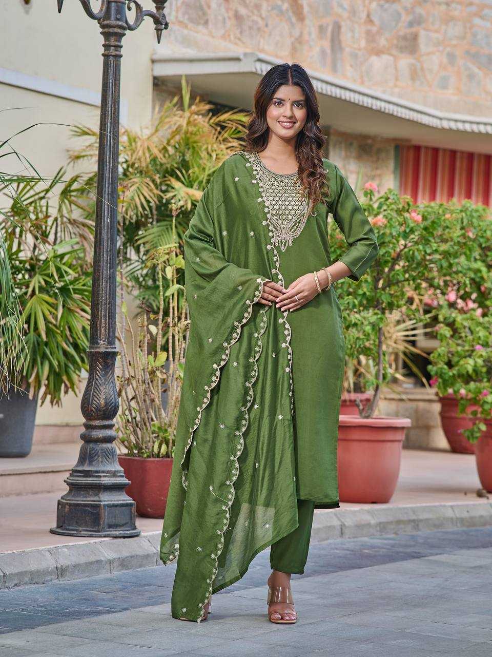 YNF CHANDERI KESH396 103 SUIT WHOLESALE CHANDERI EMBROIDERY LADIES SUIT MANUFACTURER