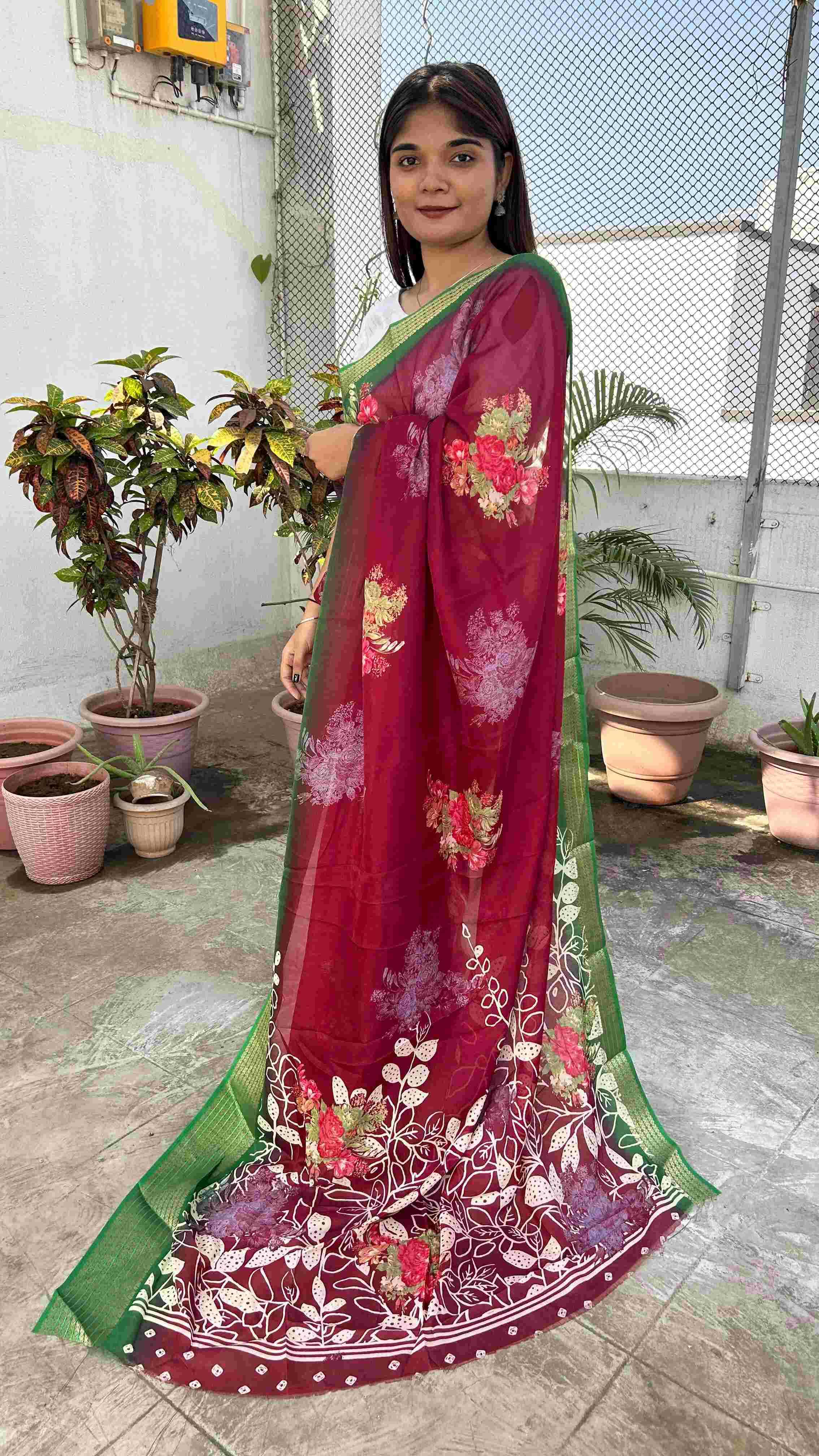 YNF CHIFFON KESH297 VHC03 SAREE WHOLESALE CHIFFON PRINTED FANCY SAREE MANUFACTURER