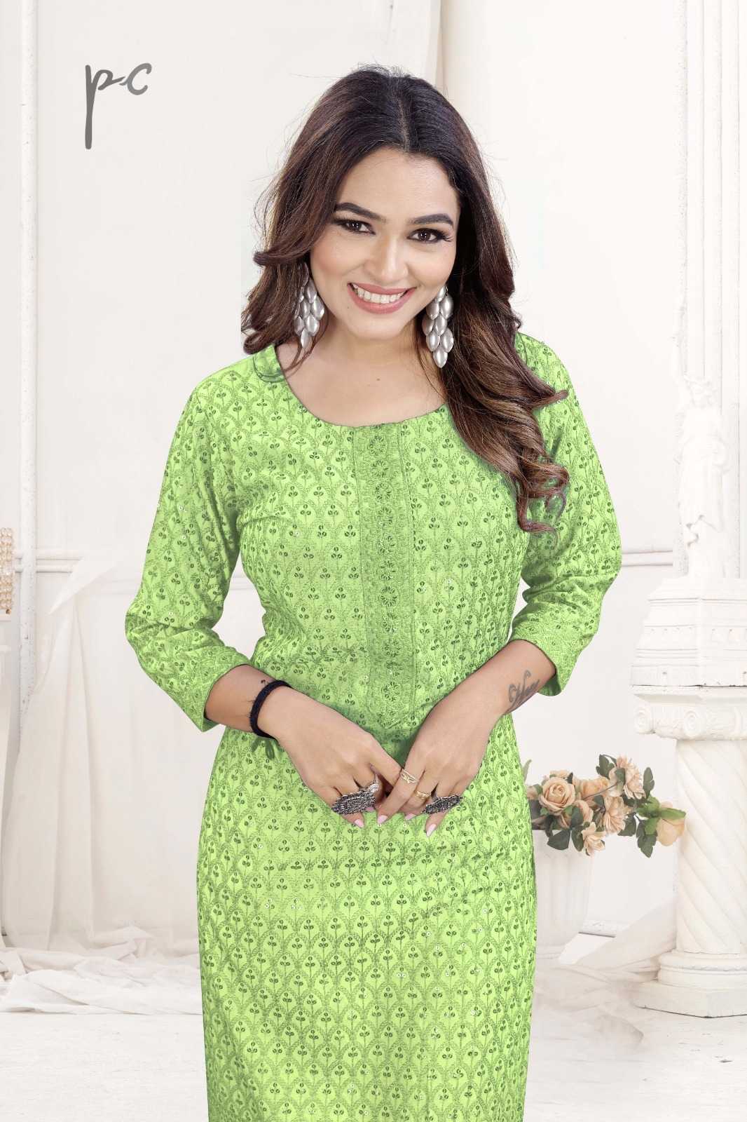 YNF CHIKAN KESH258 VDA100 KURTI WHOLESALE DESIGNER RAYON CHIKAN KURTI MANUFACTURER