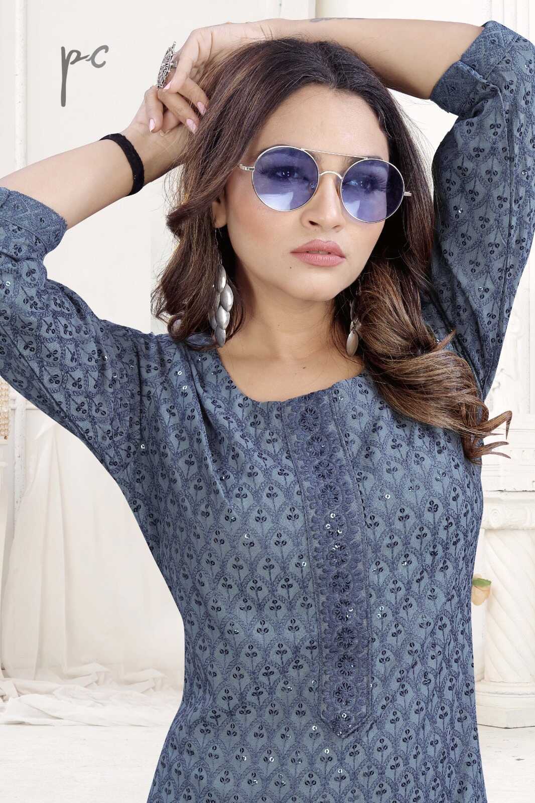 YNF CHIKAN KESH258 VDA100 KURTI WHOLESALE DESIGNER RAYON CHIKAN KURTI MANUFACTURER