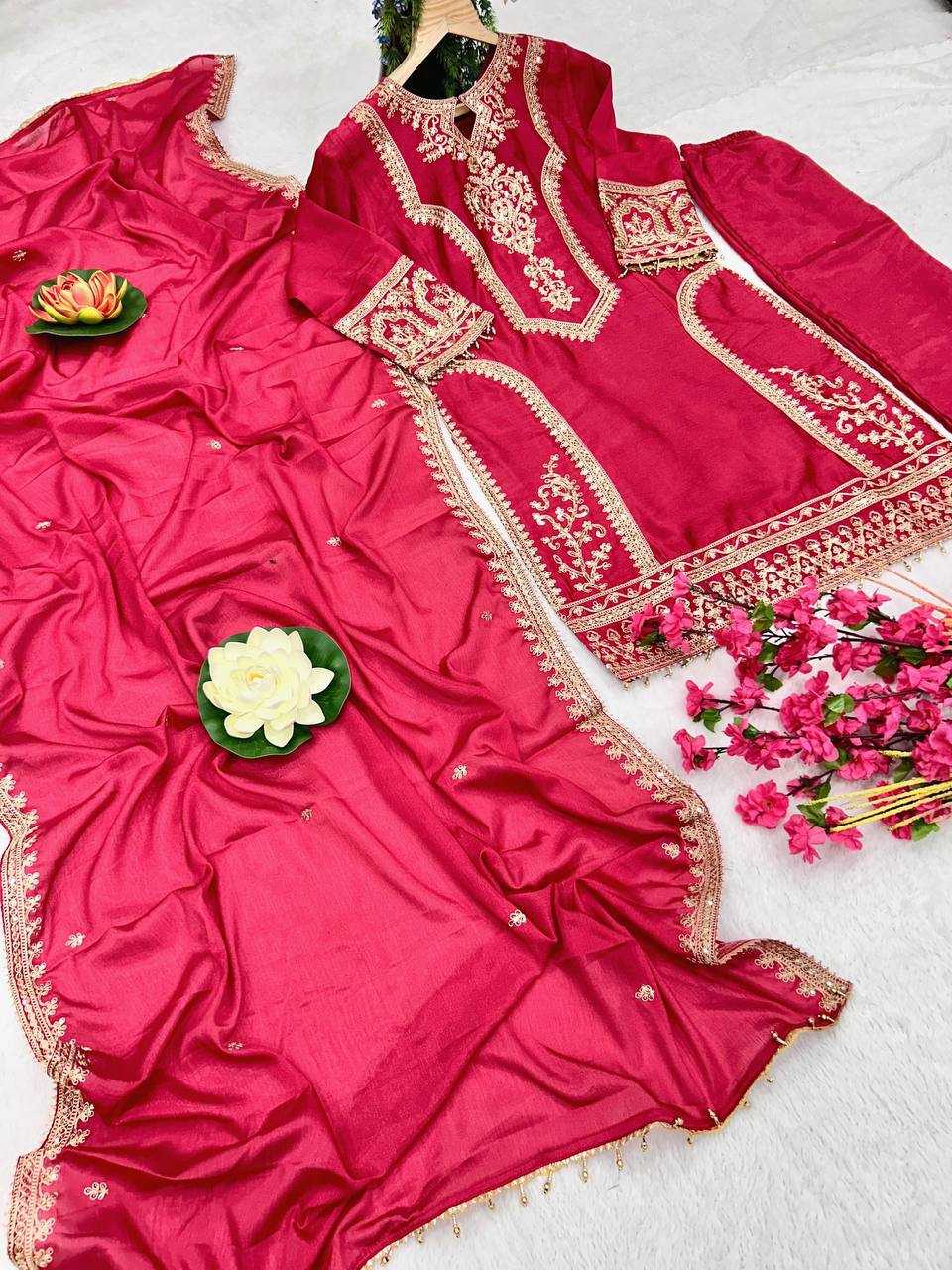 YNF CHINON SILK KESH399 3106 SUITS & DRESSES WHOLESALE SILK  EMBROIDERY DESIGNER SUITS MANUFACTURER