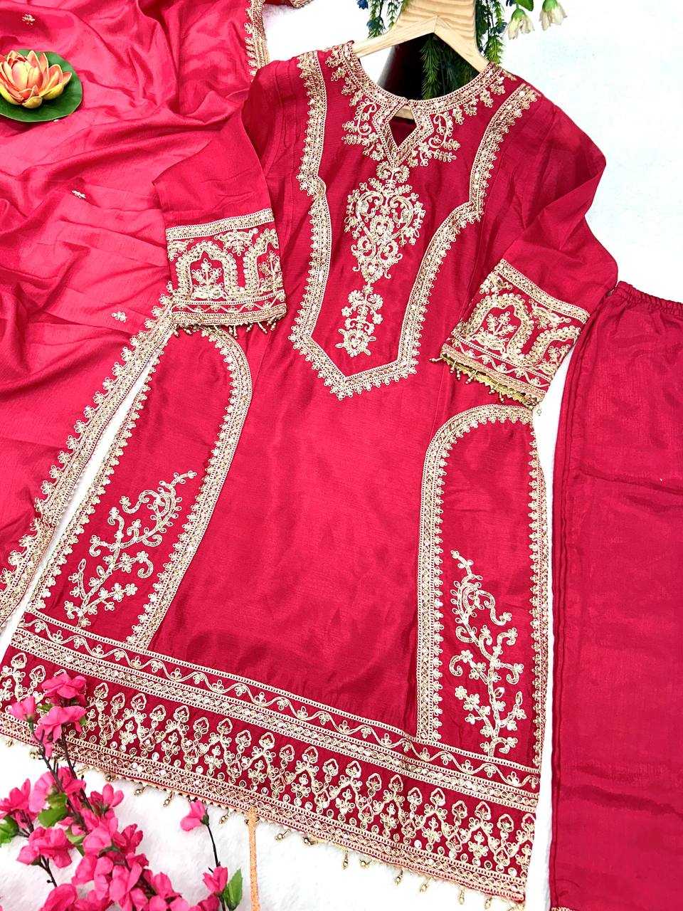 YNF CHINON SILK KESH399 3106 SUITS & DRESSES WHOLESALE SILK  EMBROIDERY DESIGNER SUITS MANUFACTURER