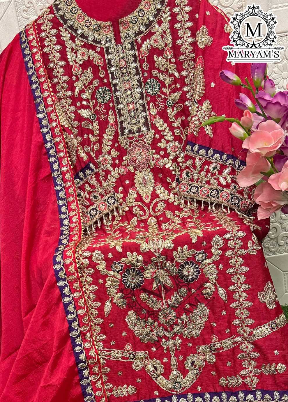 Ynf Chinon Silk RIN129 180 Suits & Dresses Wholesale Embroidery Suits Ladies Salwar Suits Silk Suits Manufacturer