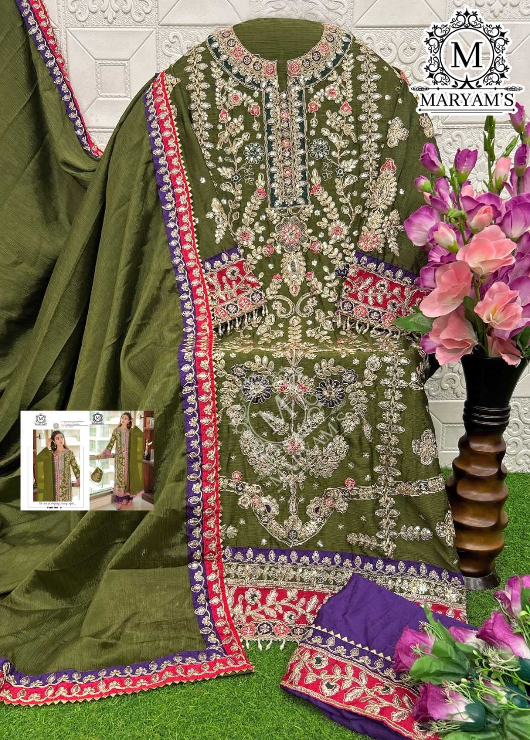 Ynf Chinon Silk RIN129 180 Suits & Dresses Wholesale Embroidery Suits Ladies Salwar Suits Silk Suits Manufacturer