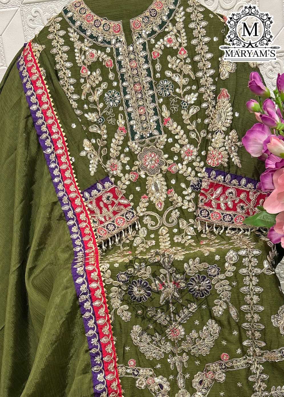 Ynf Chinon Silk RIN129 180 Suits & Dresses Wholesale Embroidery Suits Ladies Salwar Suits Silk Suits Manufacturer