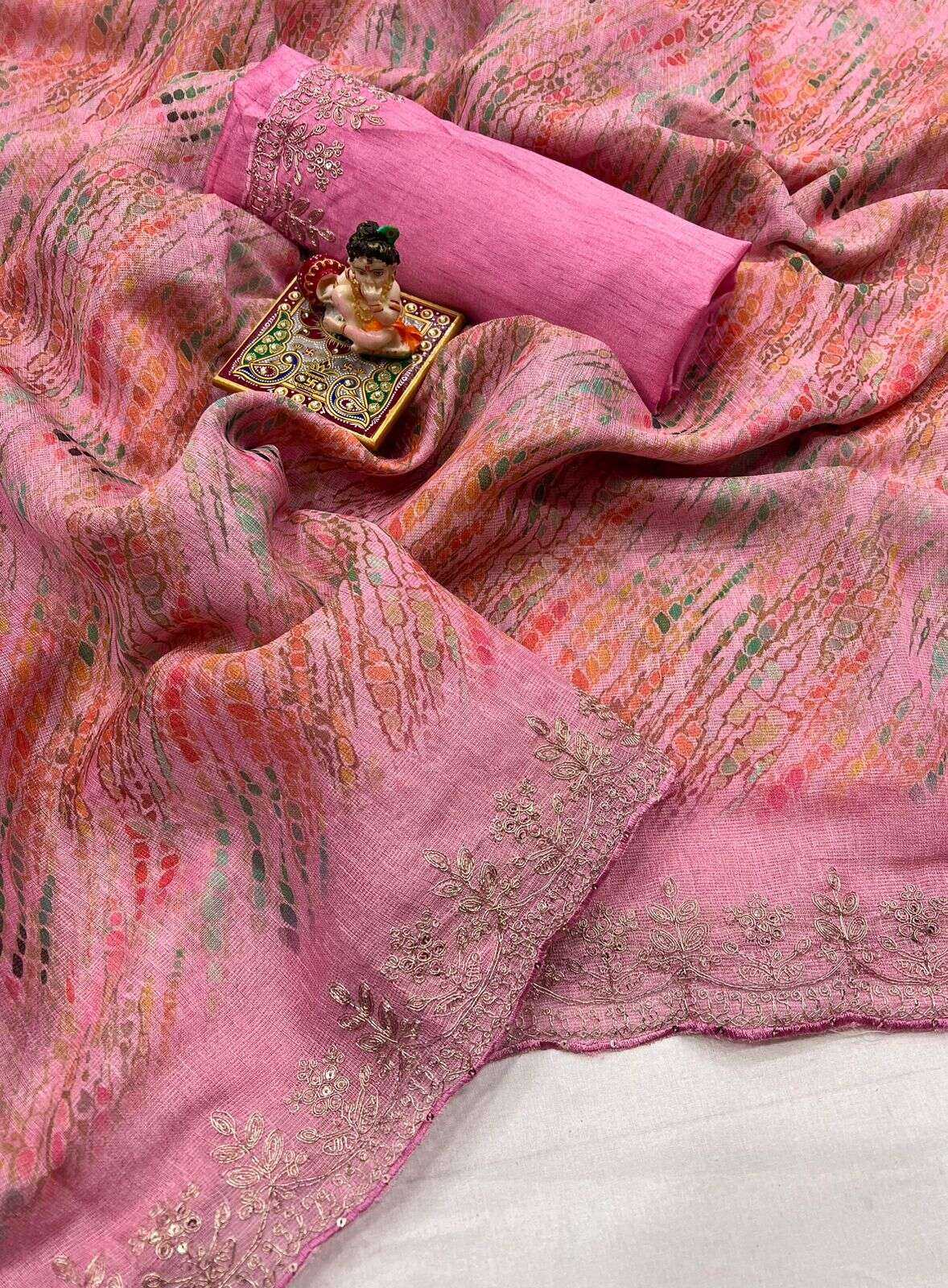 YNF COTTON SILK KESH263 SBI21 SAREES WHOLESALE COTTON SILK FANCY PRINTED PINK SAREES MANUFACTURER