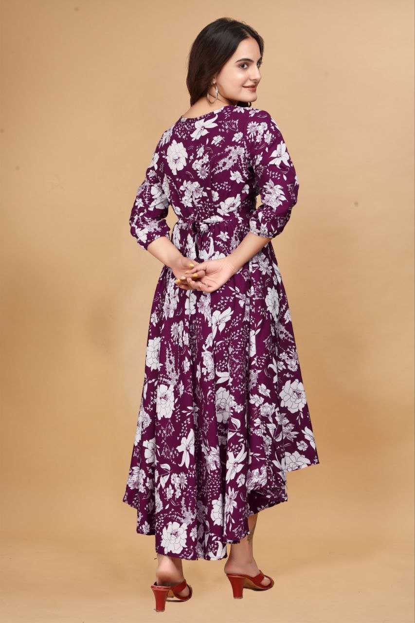 YNF CREPE KESH407 RMT63 WHOLESALE ONE PIECE DRESS WESTERN WEAR MANUFACTURER