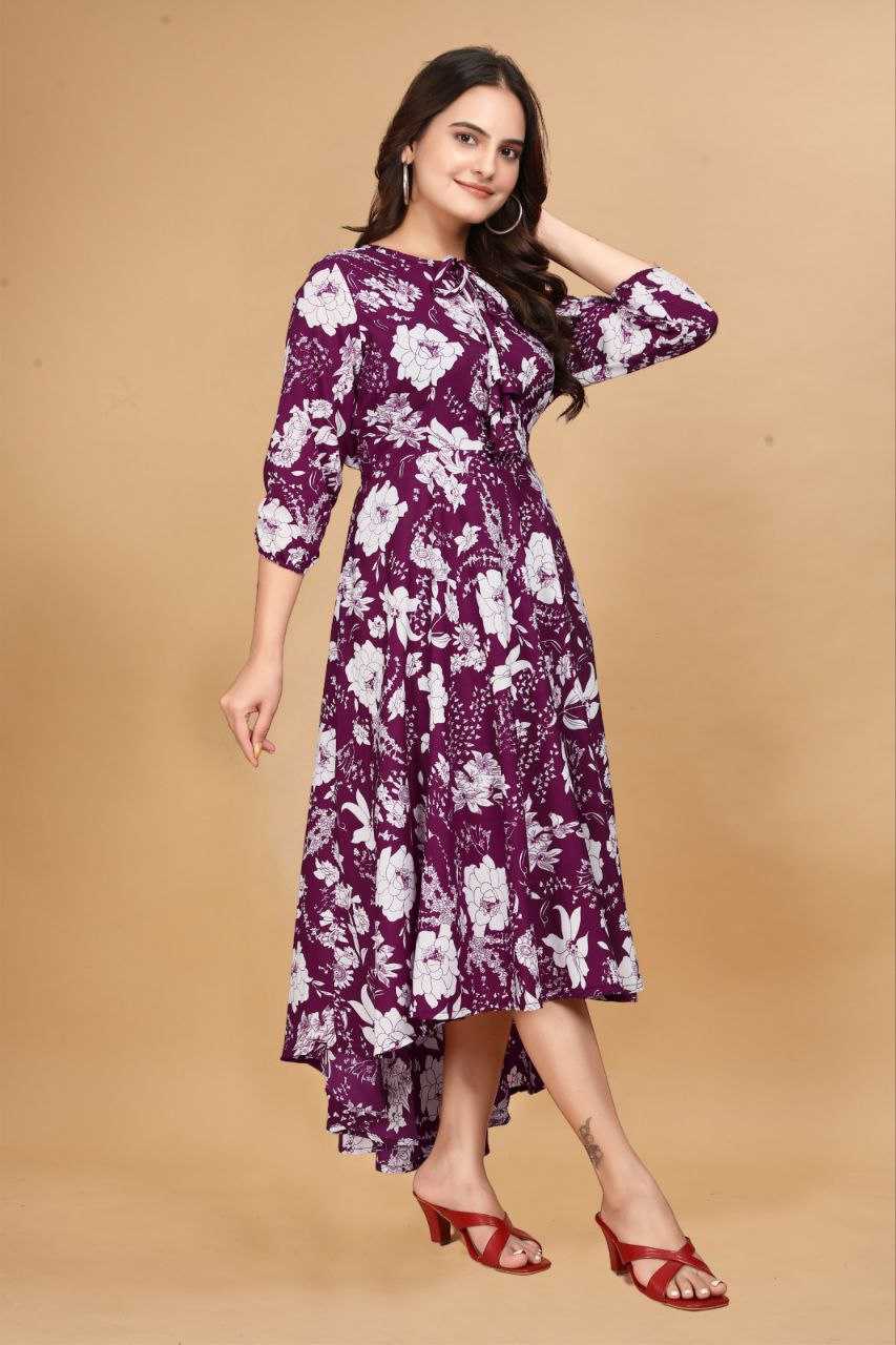 YNF CREPE KESH407 RMT63 WHOLESALE ONE PIECE DRESS WESTERN WEAR MANUFACTURER