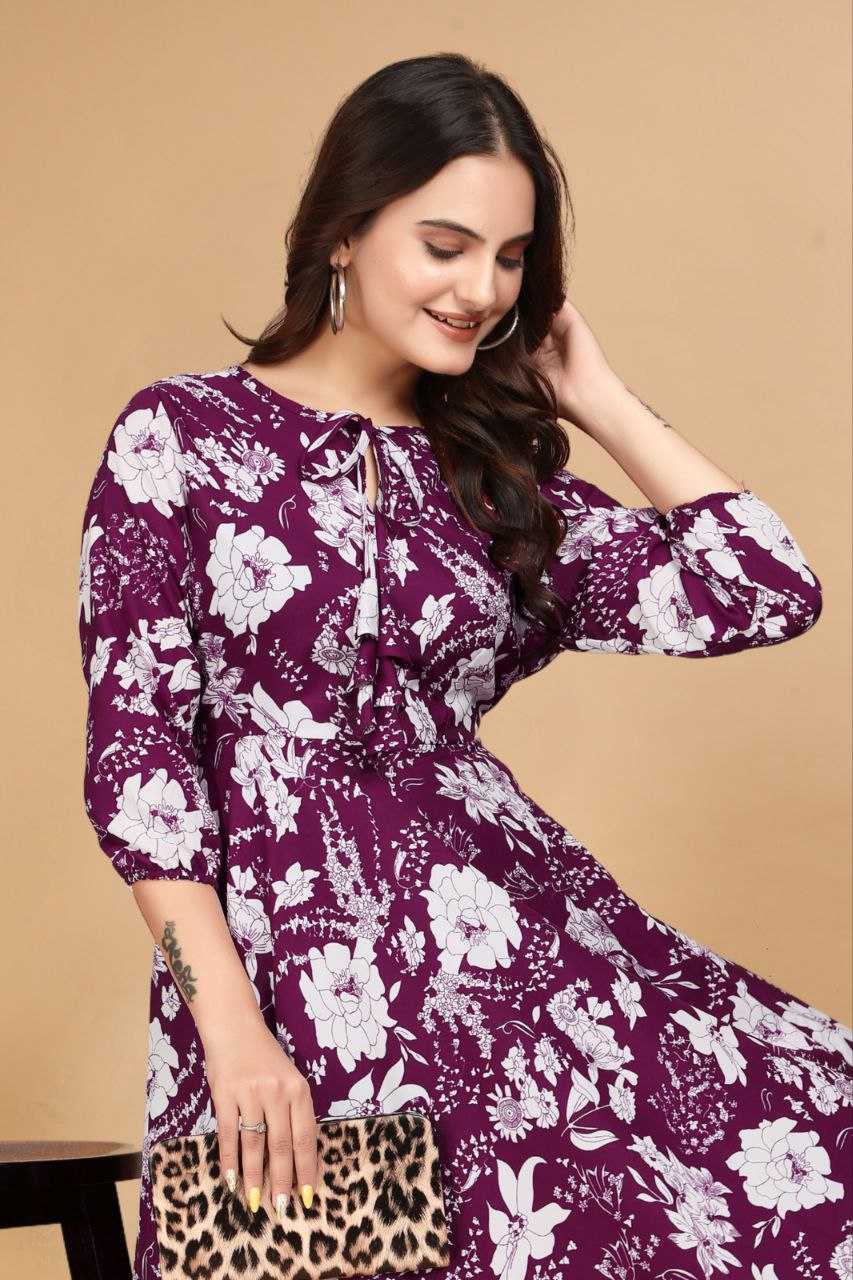 YNF CREPE KESH407 RMT63 WHOLESALE ONE PIECE DRESS WESTERN WEAR MANUFACTURER