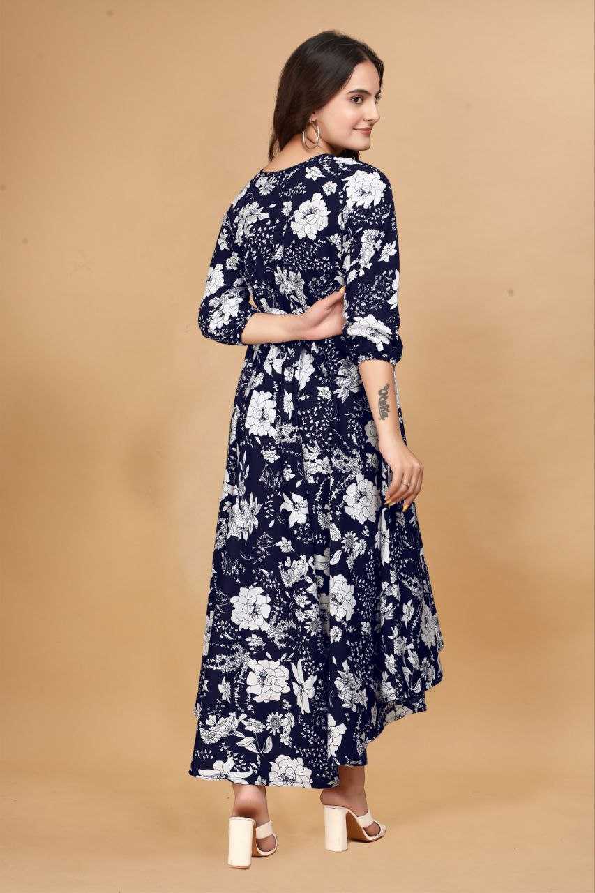 YNF CREPE KESH407 RMT63 WHOLESALE ONE PIECE DRESS WESTERN WEAR MANUFACTURER