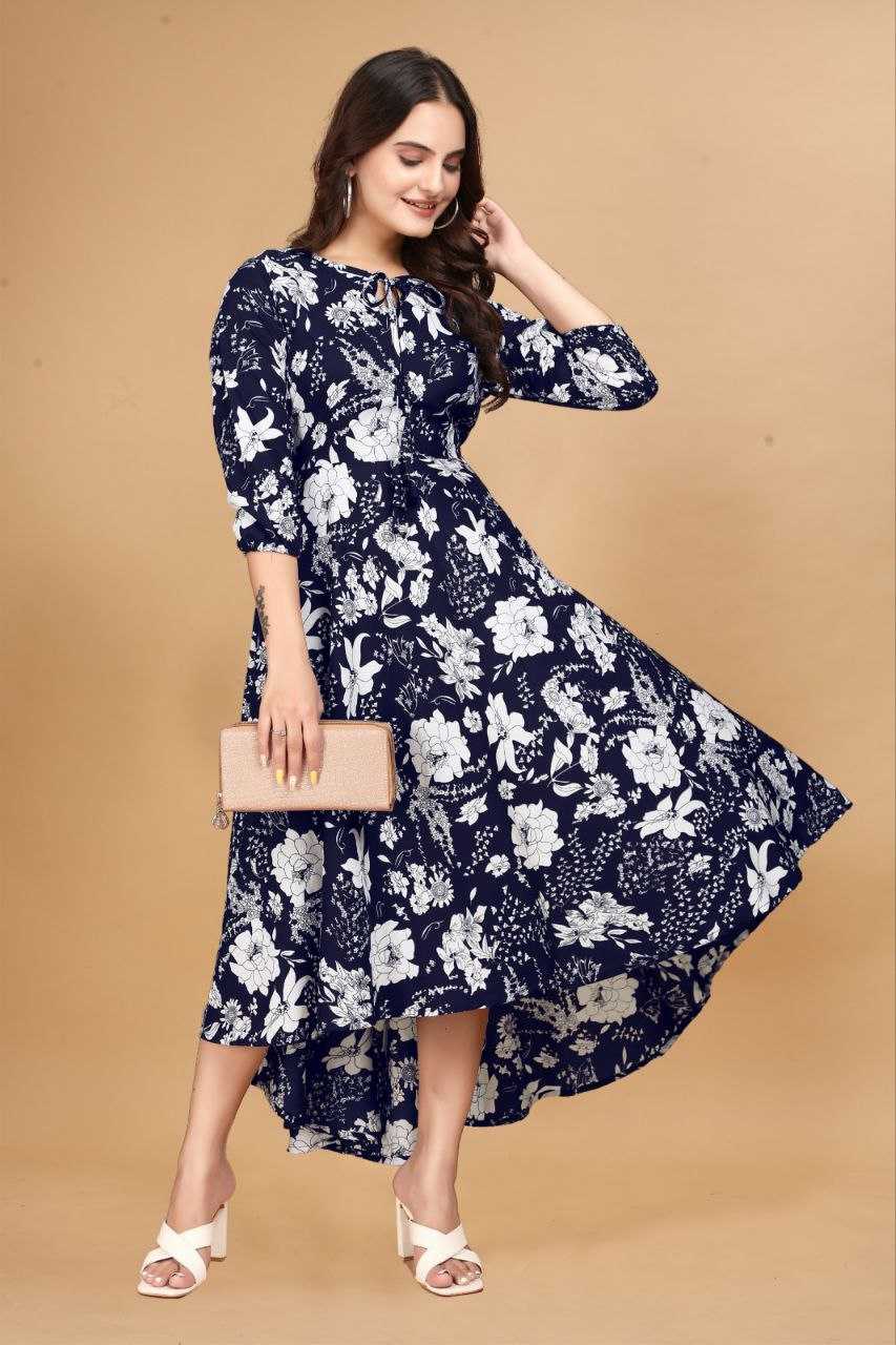 YNF CREPE KESH407 RMT63 WHOLESALE ONE PIECE DRESS WESTERN WEAR MANUFACTURER