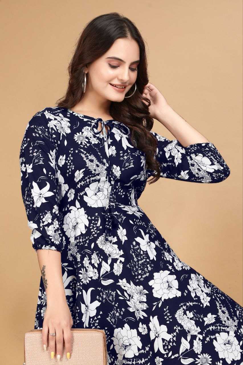 YNF CREPE KESH407 RMT63 WHOLESALE ONE PIECE DRESS WESTERN WEAR MANUFACTURER