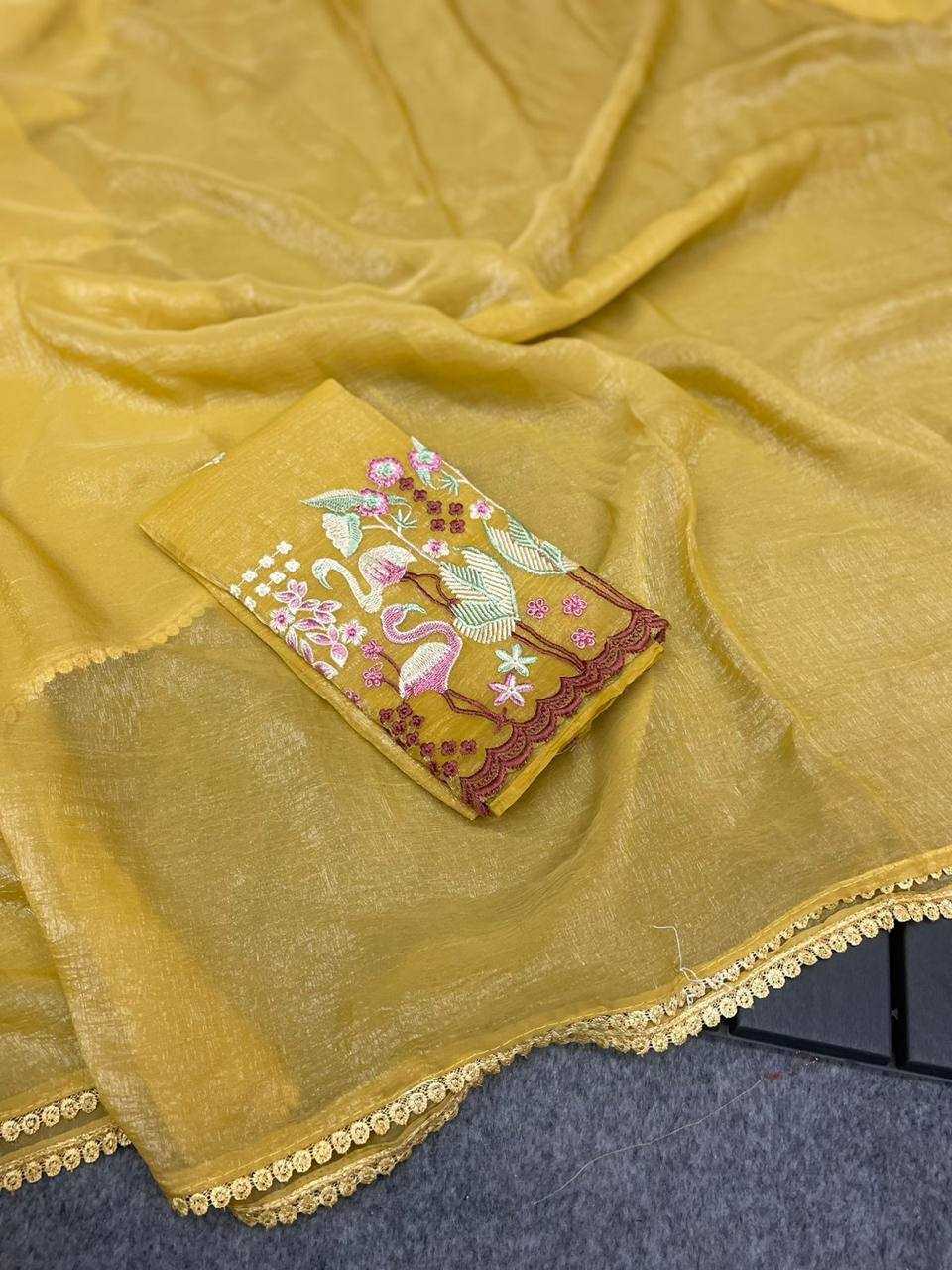 YNF CRUNCHI RIN170 RUD14 SAREES WHOLESALE EMBROIDERED CHIFFON FANCY SAREES MANUFACTURER