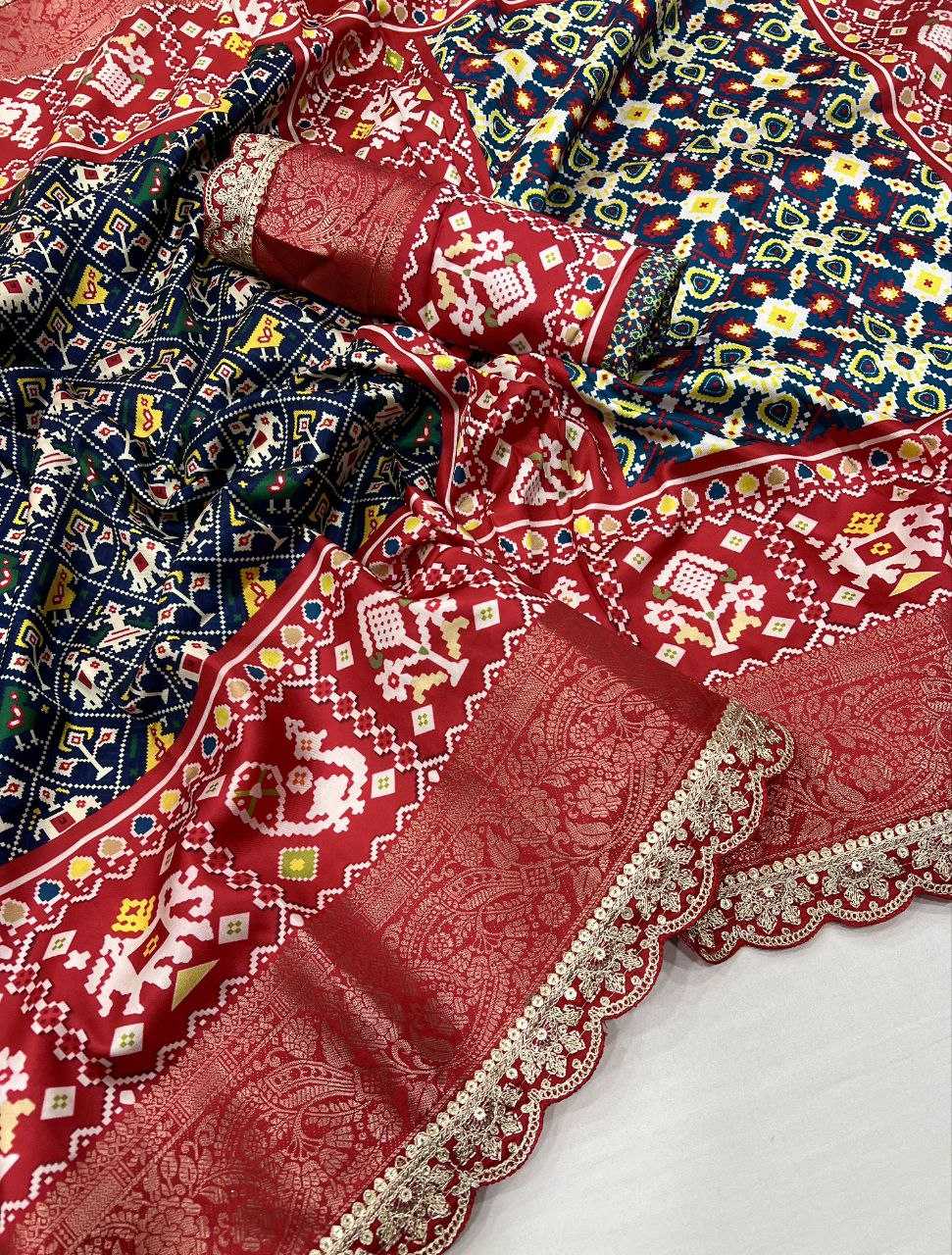 YNF DOLA SILK KESH384 827 SAREES WHOLESALE KALAMKARI SILK BANDHANI SAREES MANUFACTURER