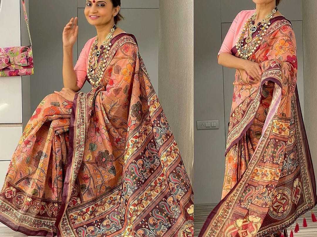 YNF FABRIC KESH249 COTTON KALAMKARI 1 SAREES WHOLESALE PRINTED KALAMKARI COTTON SAREES MANUFACTURER