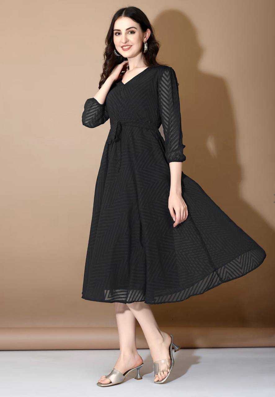 YNF GEORGETTE KESH312 FNG27 WESTERN WEAR WHOLESALE ONE PIECE DRESS WESTERN WEAR MANUFACTURER