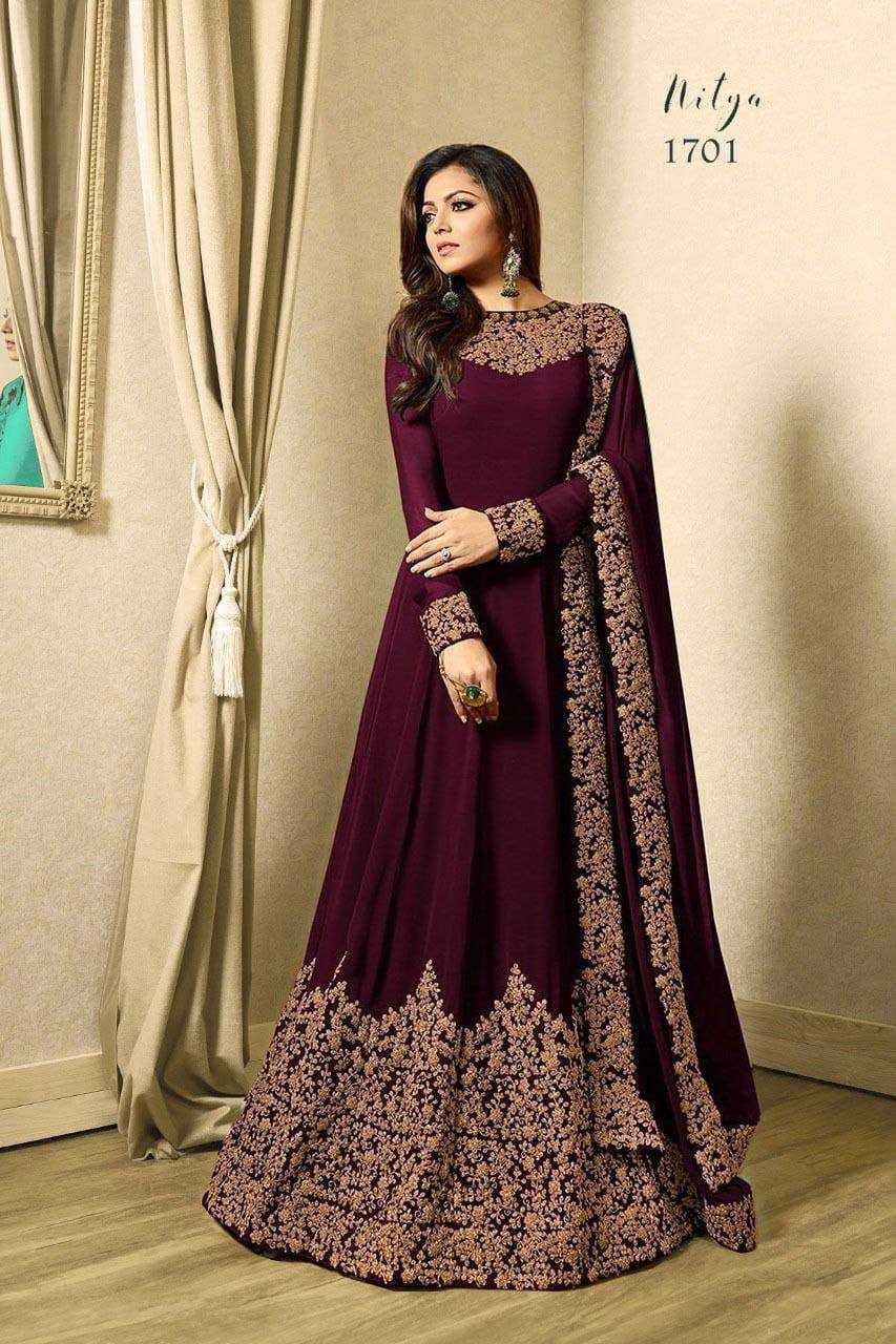 YNF GEORGETTE RIN156 1136 GOWNA  WHOLESALE FANCY EMBROIDERY LONG GOWNS MANUFACTURER