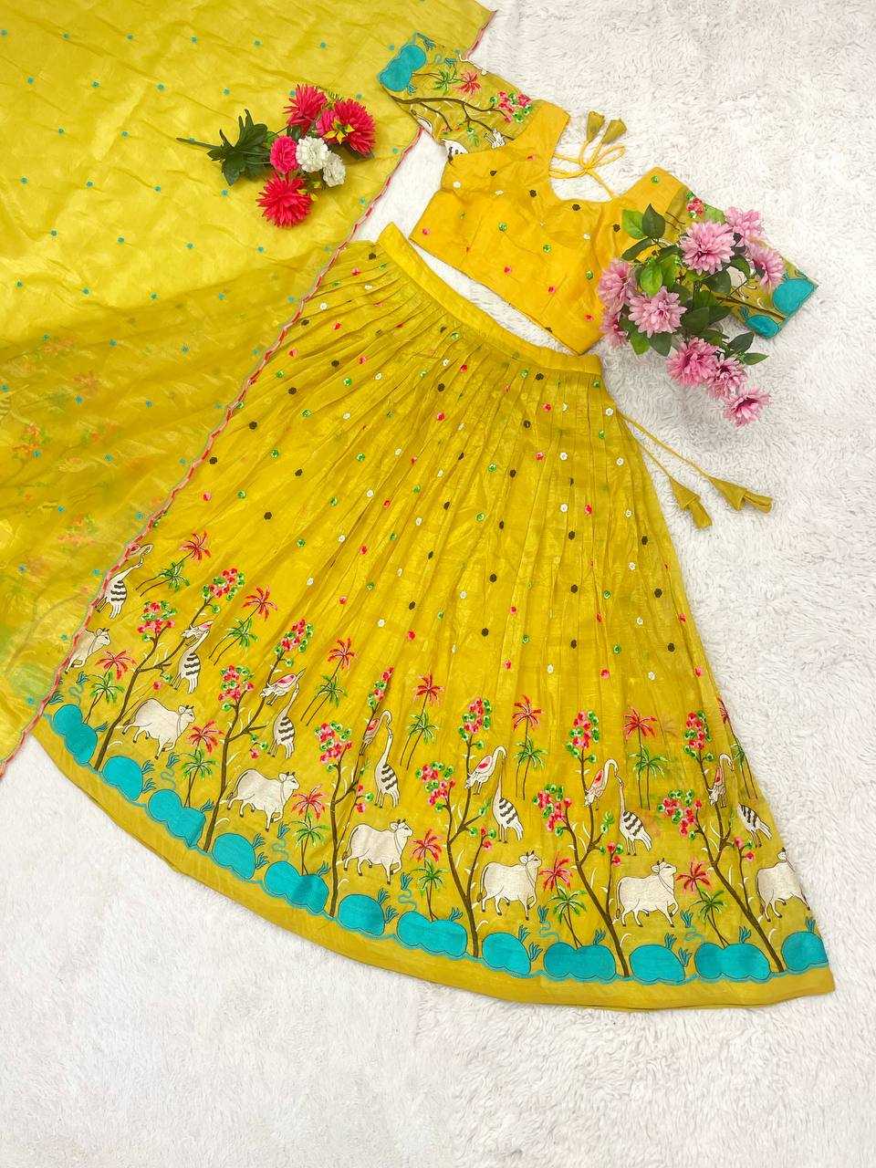 YNF GOLD CRUSH KESH367 168 LEHENGA WHOLESALE EMBROIDERED DESIGNER HEAVY LEHENGA MANUFACTURER