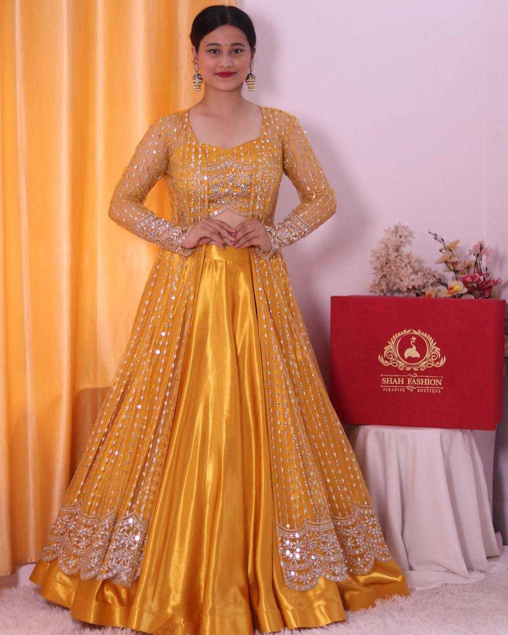 YNF HEAVY NET KESH399 3121 LEHENGAS WHOLESALE NET FANCY EMBROIDERED INDO WESTERN LEHENGAS MANUFACTURER