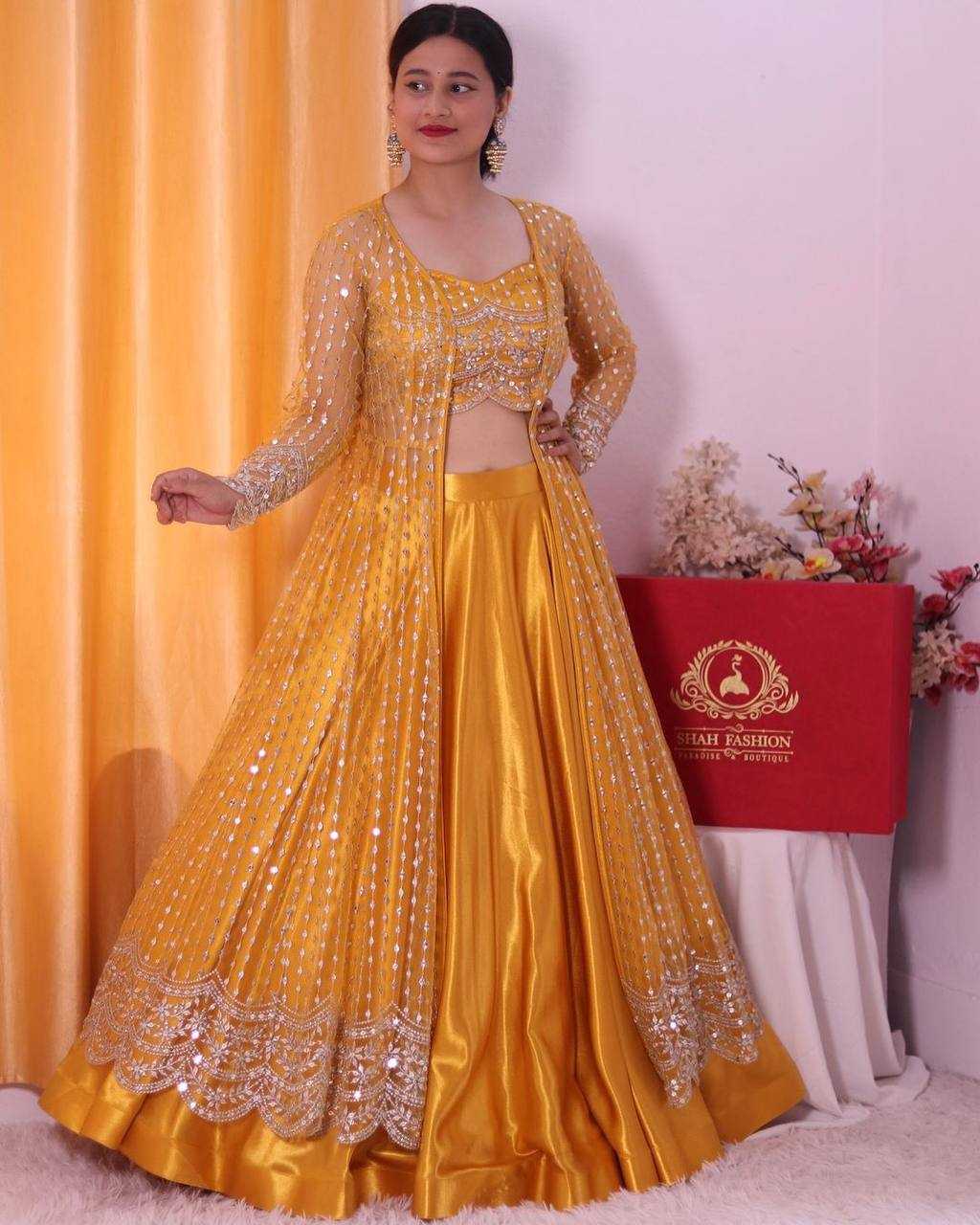 YNF HEAVY NET KESH399 3121 LEHENGAS WHOLESALE NET FANCY EMBROIDERED INDO WESTERN LEHENGAS MANUFACTURER